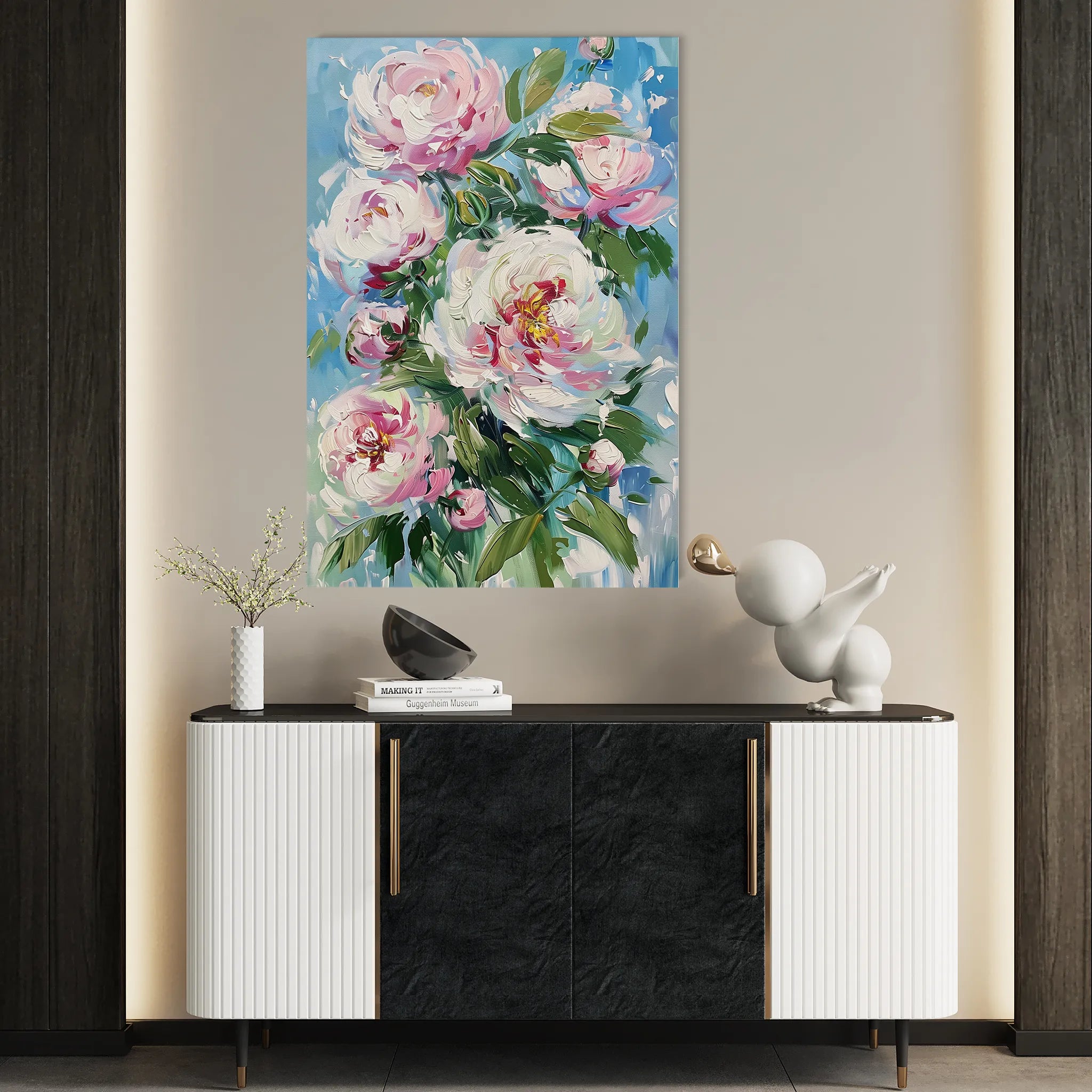 Floral 837 Canvas Art 60 x 40 cm / Black