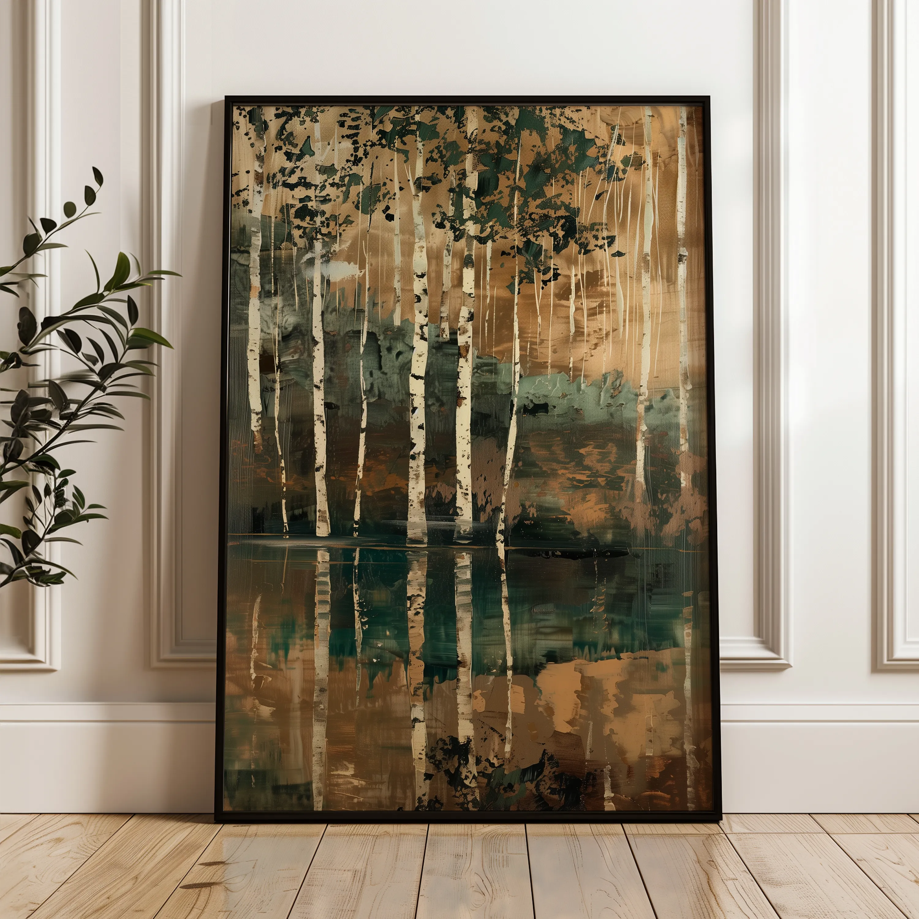 Floral 838 Canvas Art 60 x 40 cm / Black