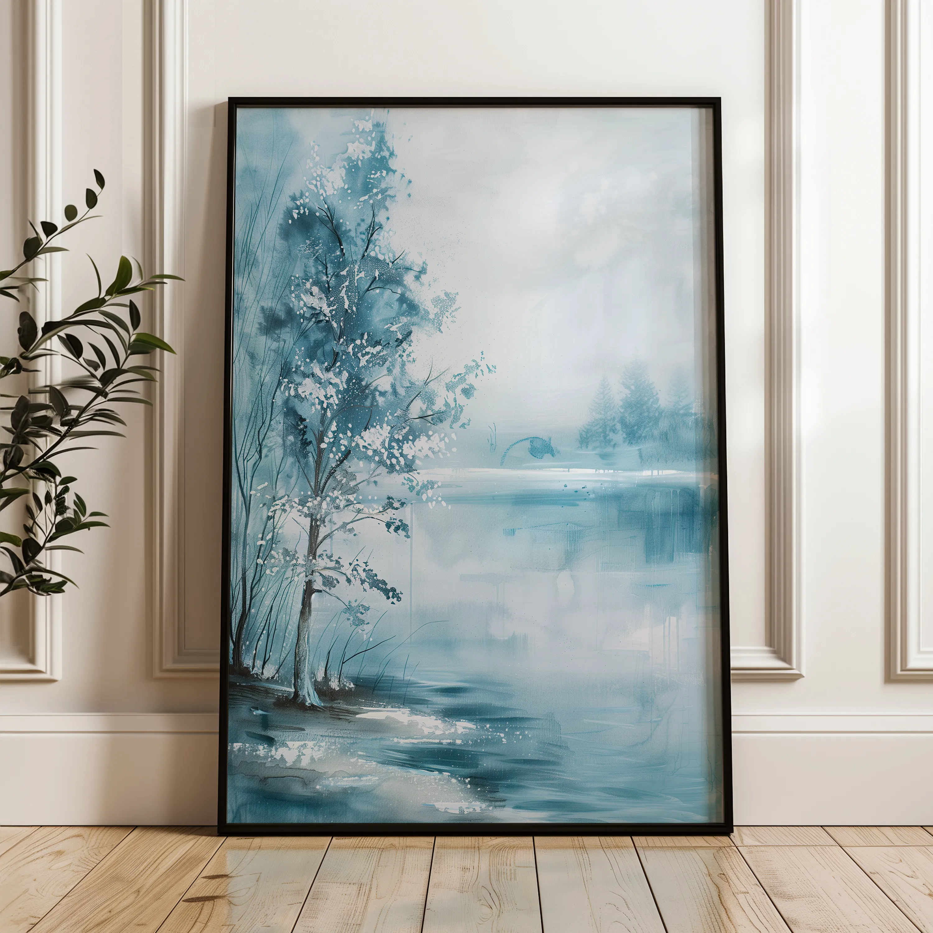 Floral 839 Canvas Art 60 x 40 cm / Black