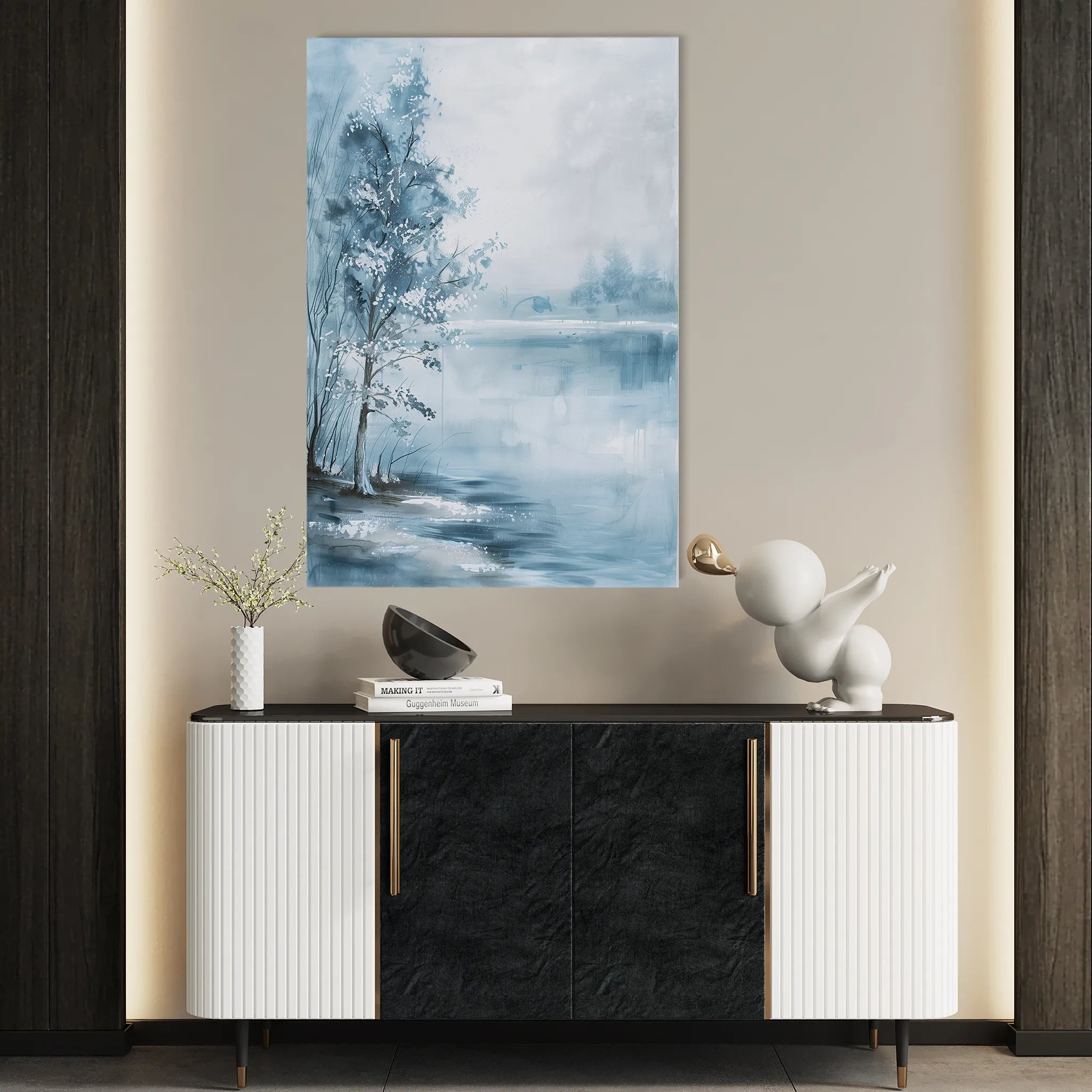 Floral 839 Canvas Art 60 x 40 cm / Black