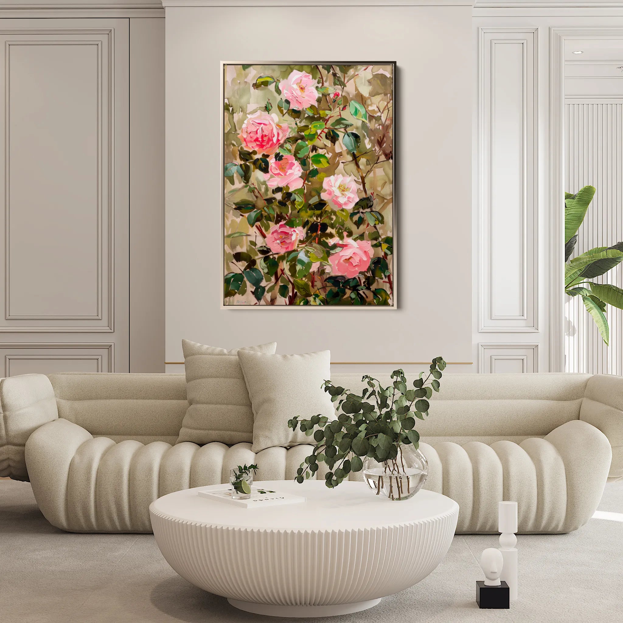 Floral 840 Canvas Art 60 x 40 cm / Black