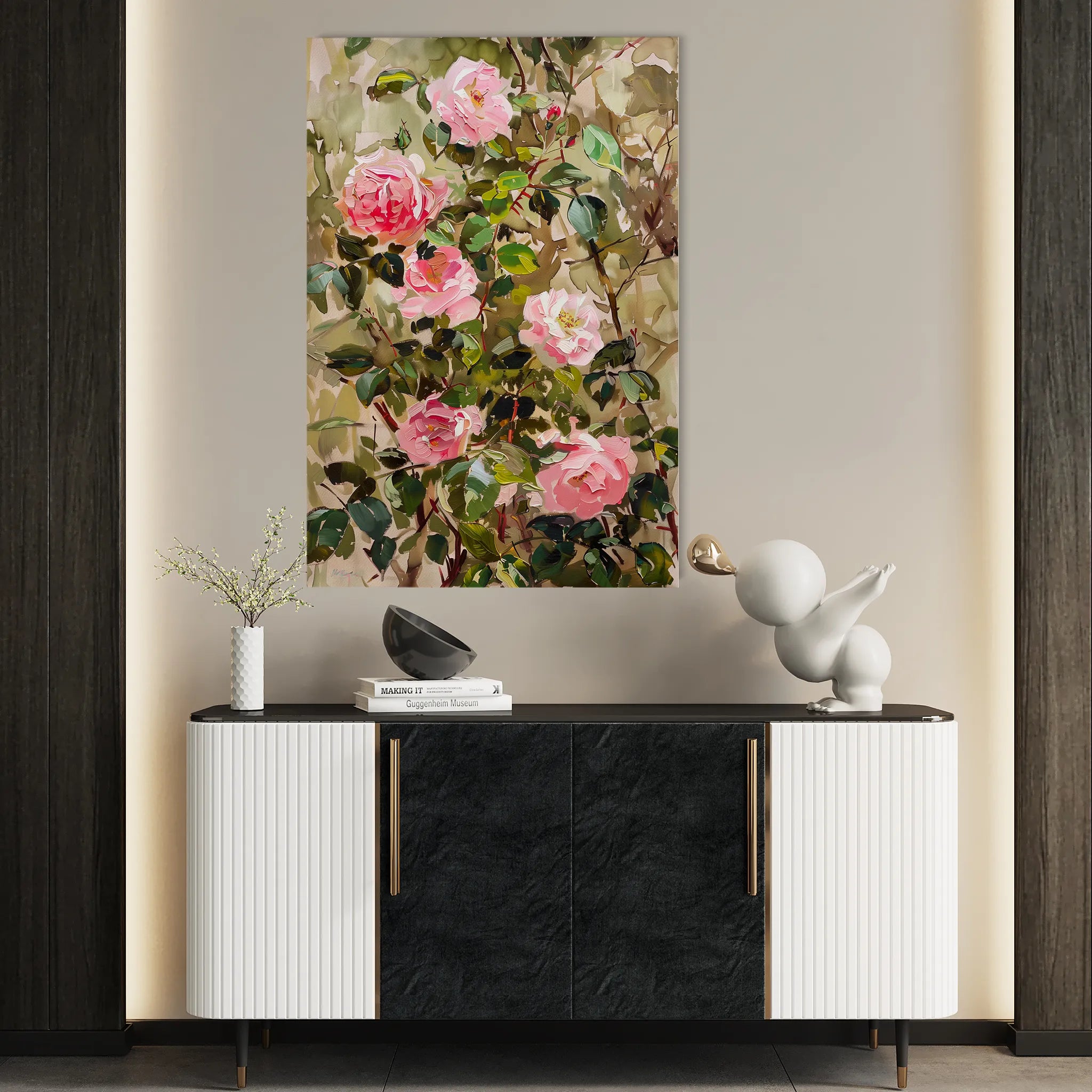 Floral 840 Canvas Art 60 x 40 cm / Black