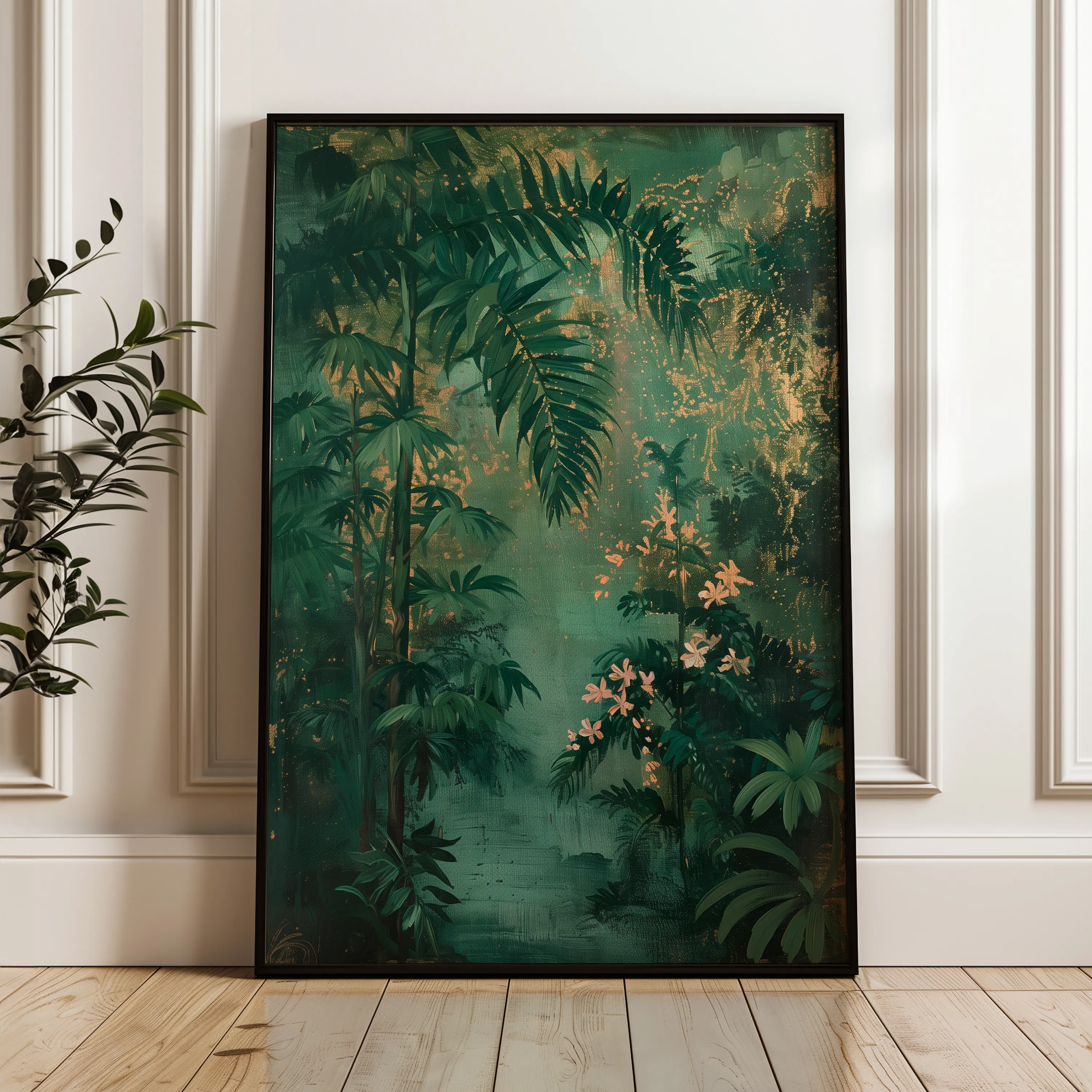 Floral 841 Canvas Art 60 x 40 cm / Black