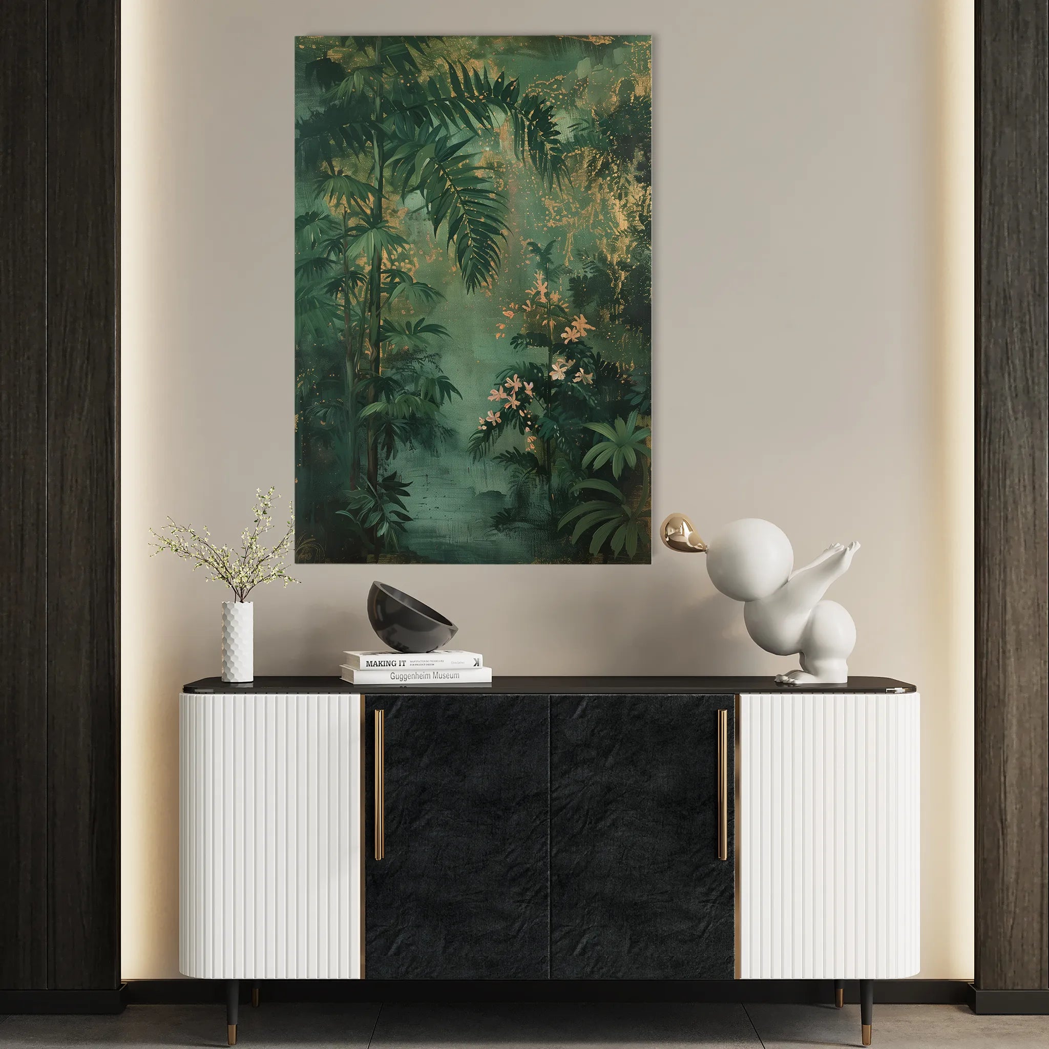 Floral 841 Canvas Art 60 x 40 cm / Black