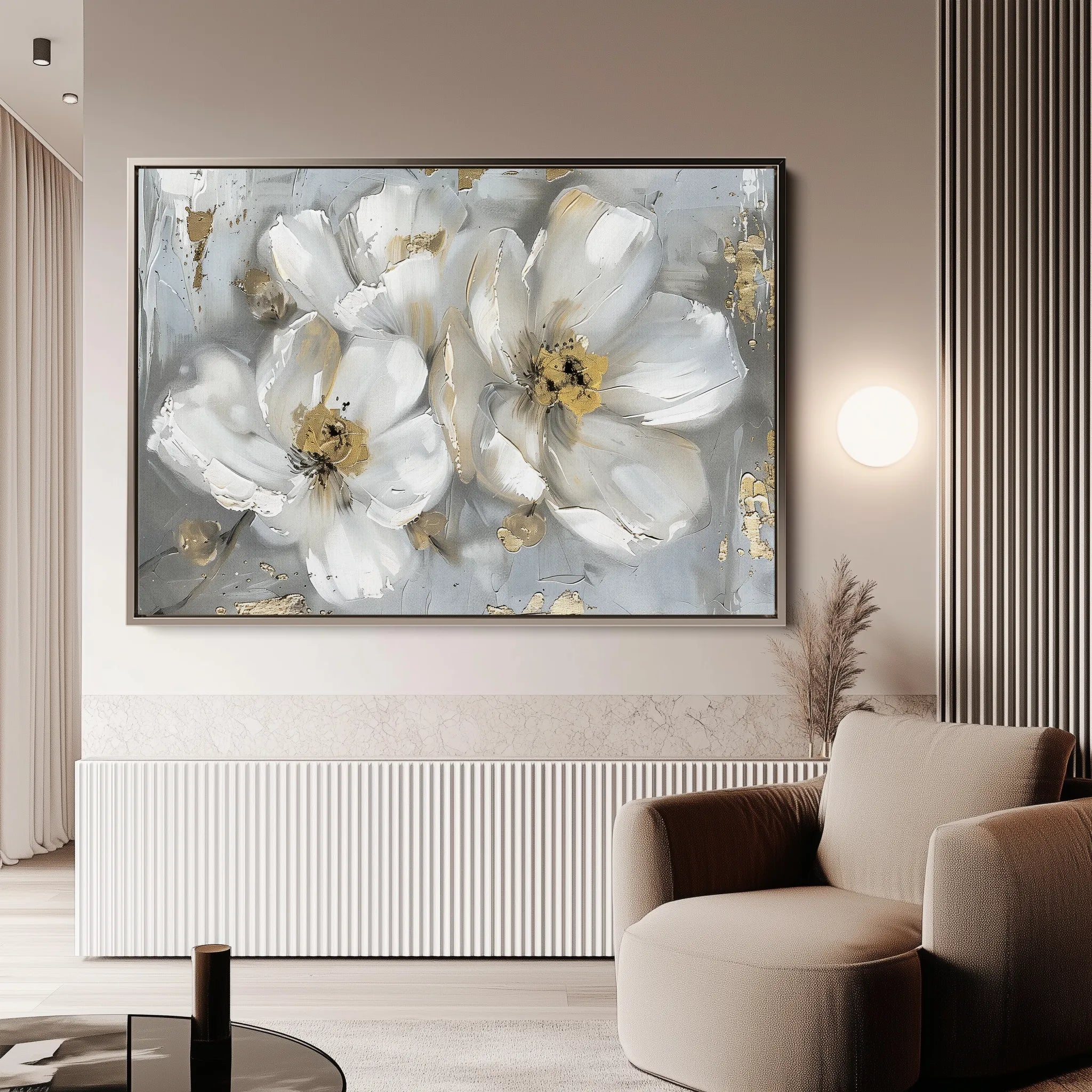 Floral 842 Canvas Art 60 x 40 cm / Black