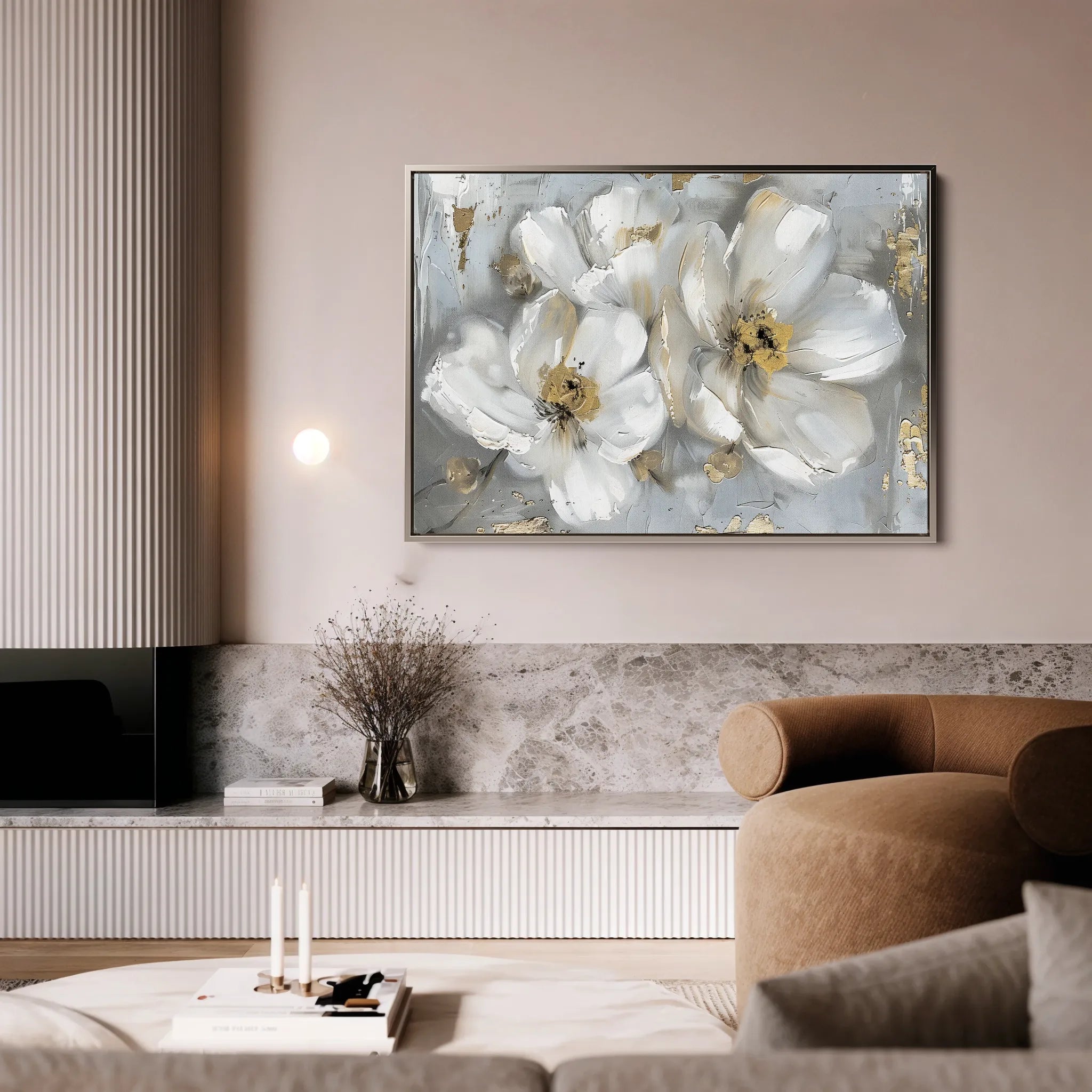 Floral 842 Canvas Art 60 x 40 cm / Black