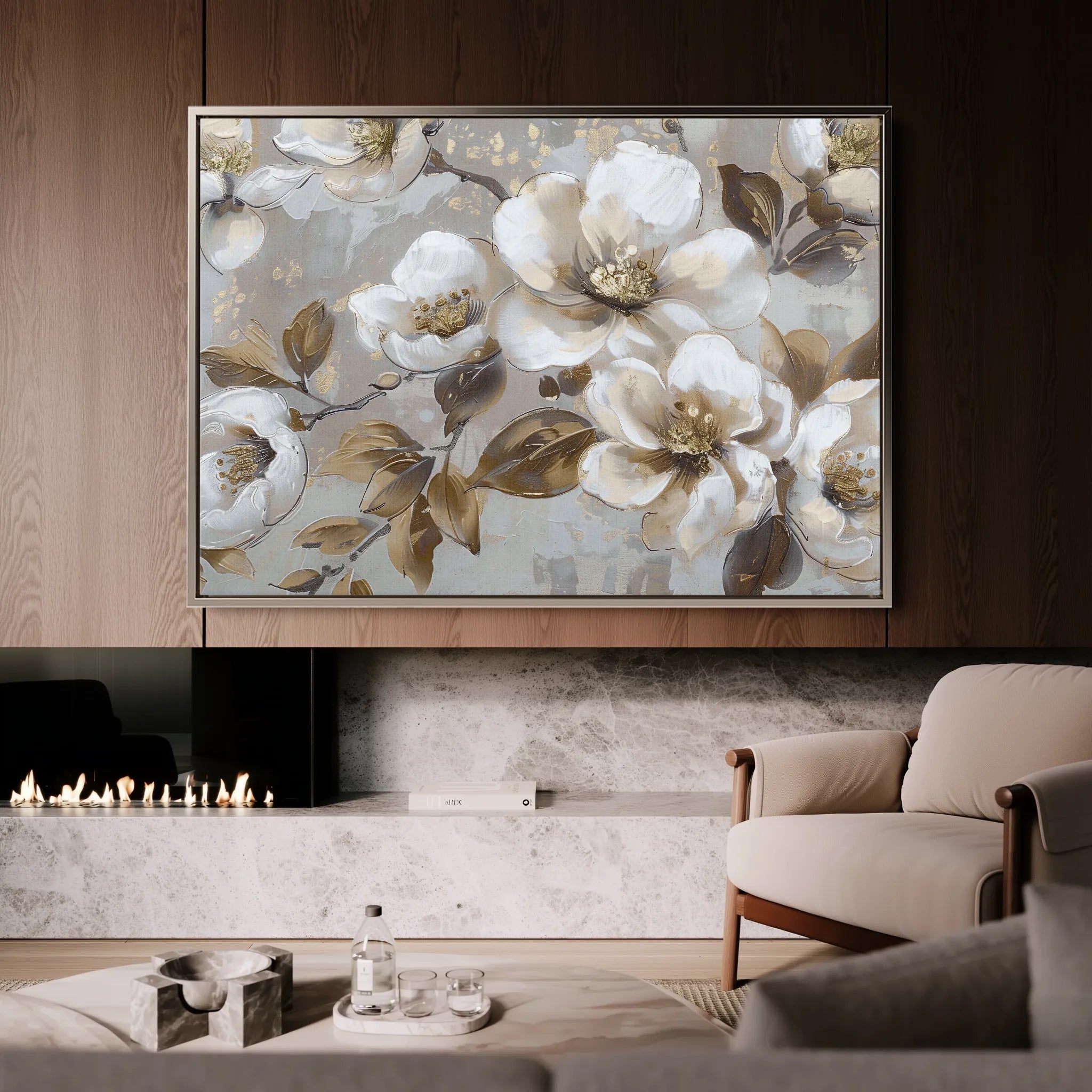 Floral 843 Canvas Art 60 x 40 cm / Black