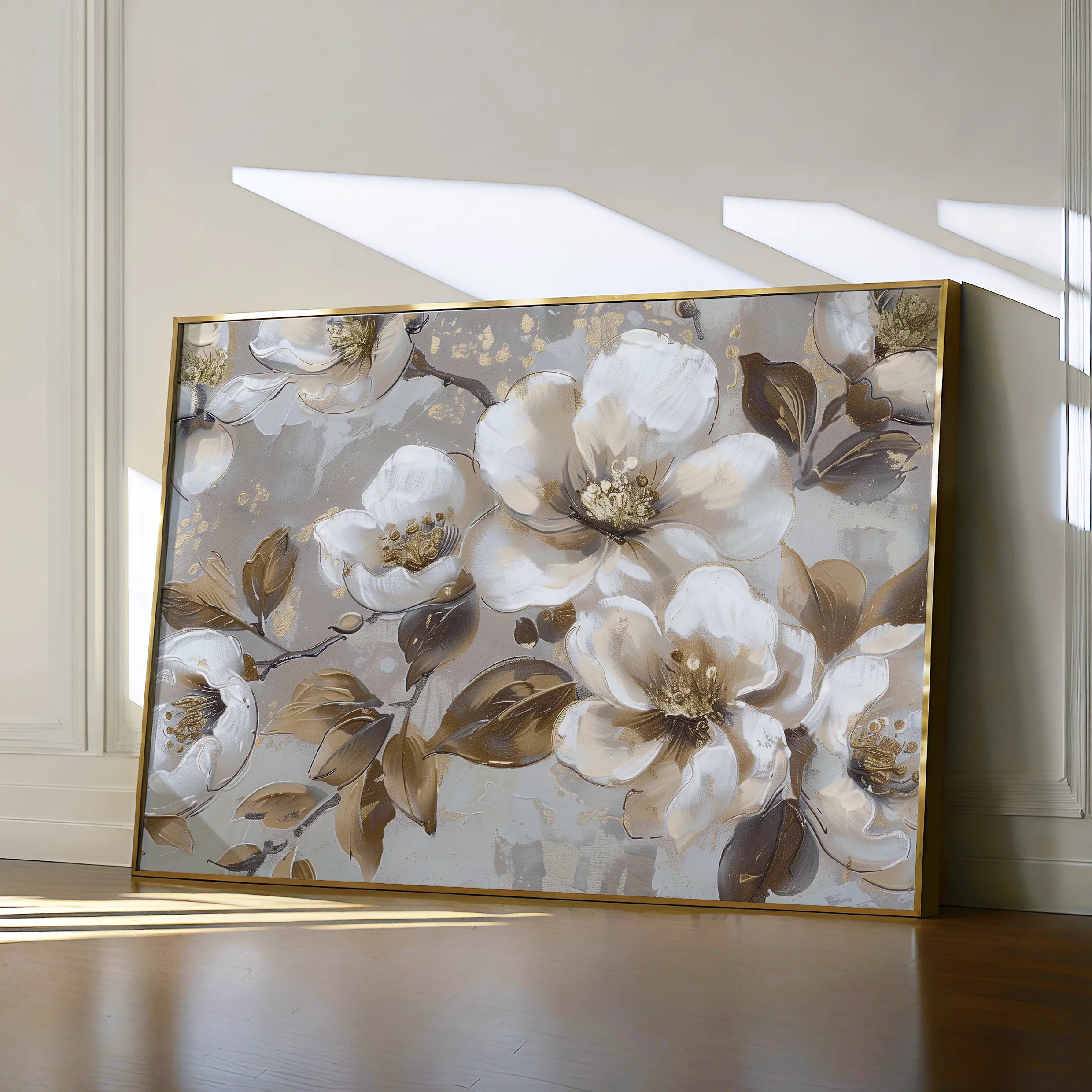 Floral 843 Canvas Art 60 x 40 cm / Black