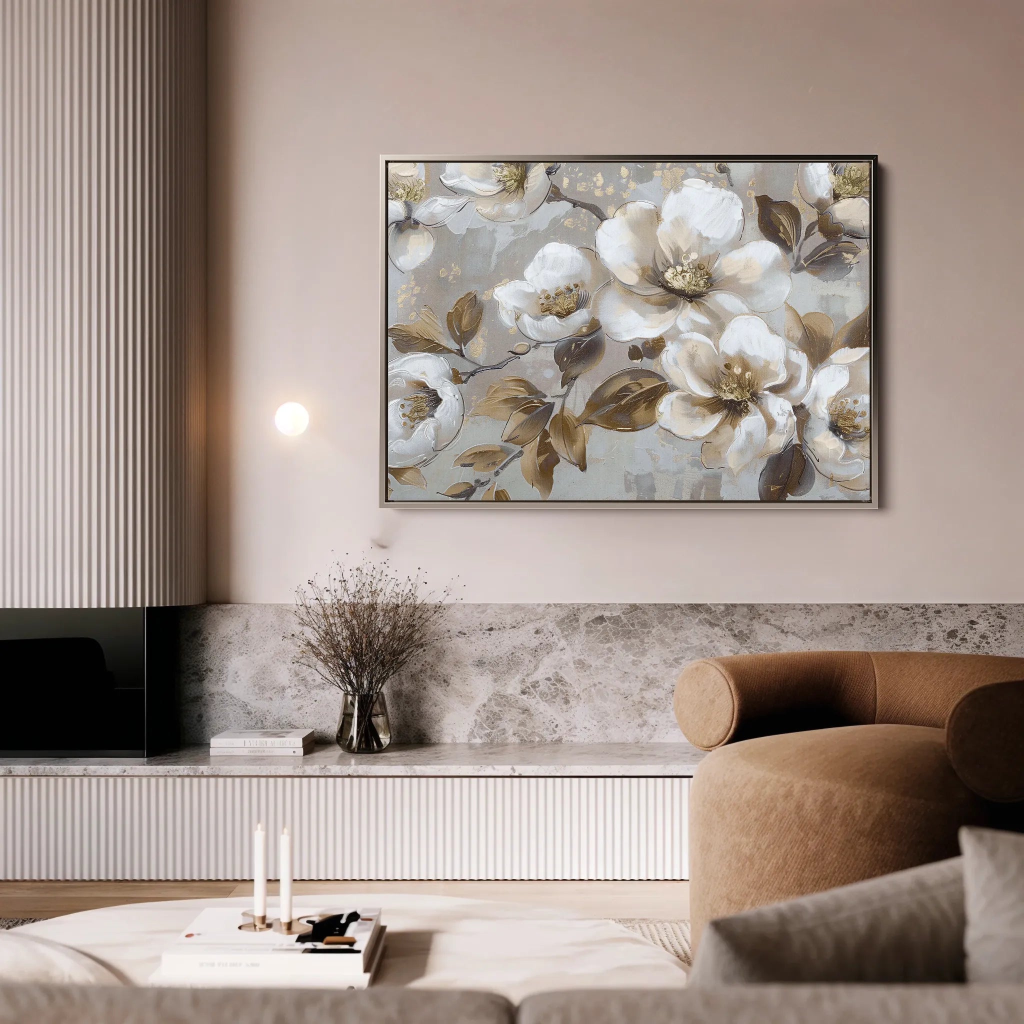 Floral 843 Canvas Art 60 x 40 cm / Black