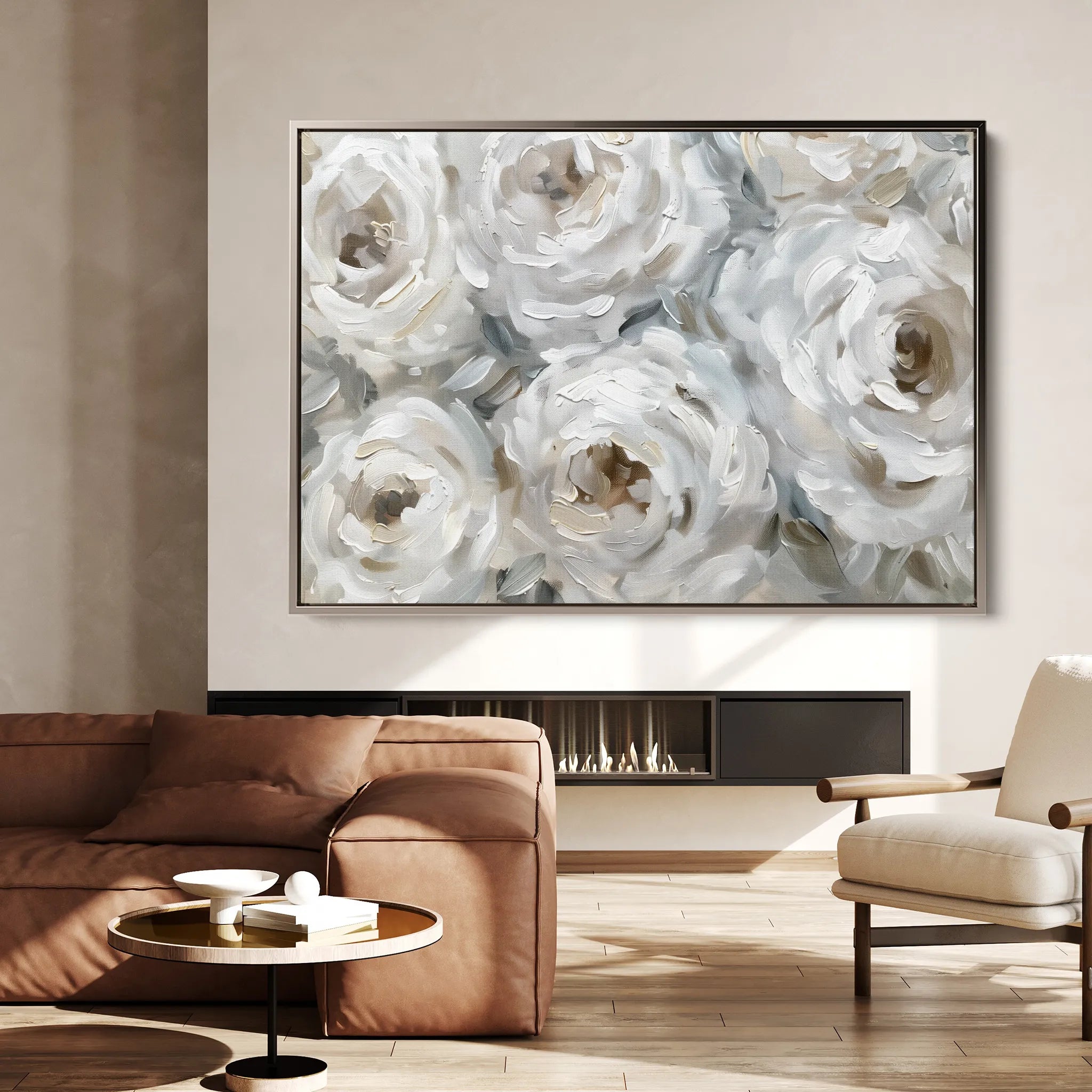 Floral 844 Canvas Art 60 x 40 cm / Black
