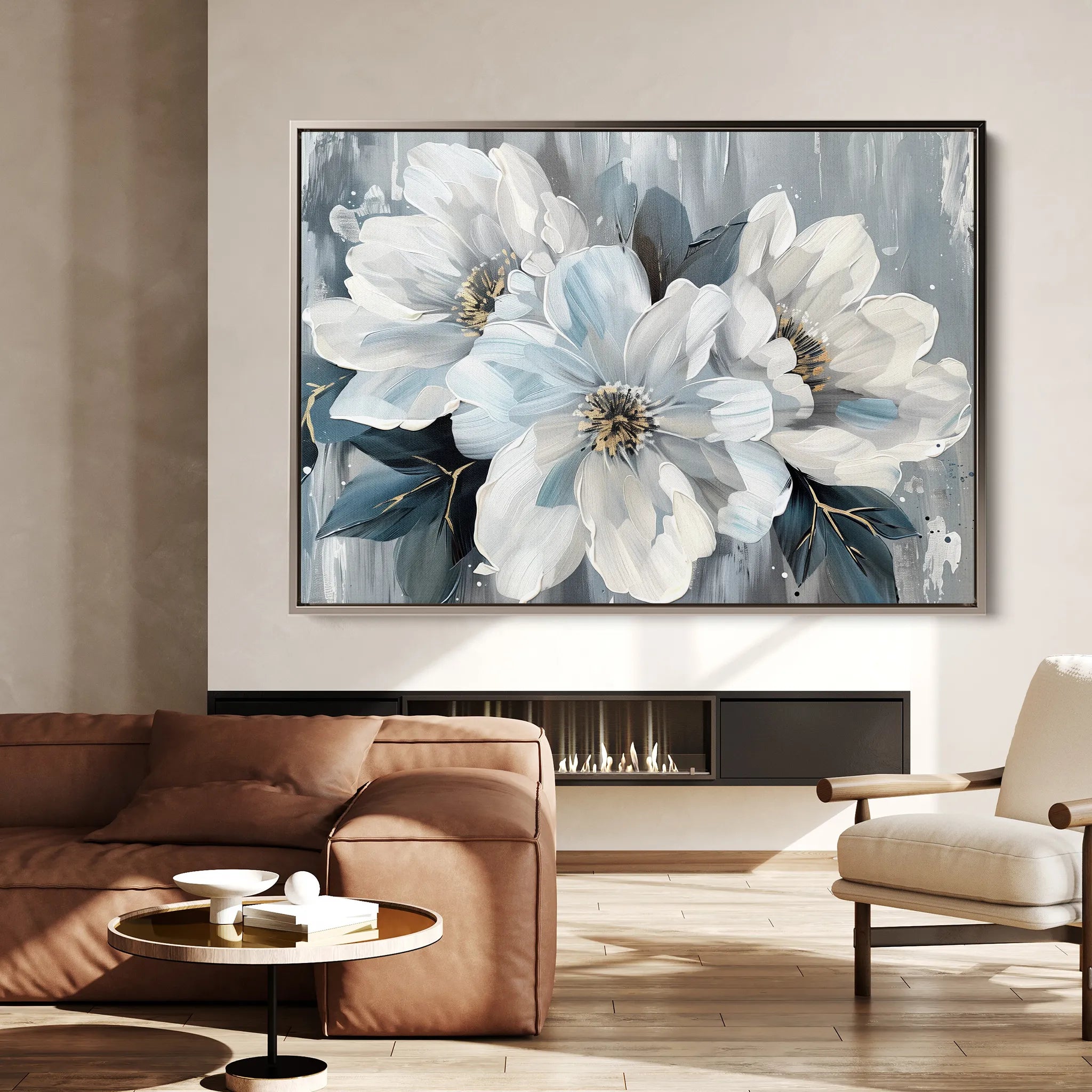 Floral 846 Canvas Art 60 x 40 cm / Black