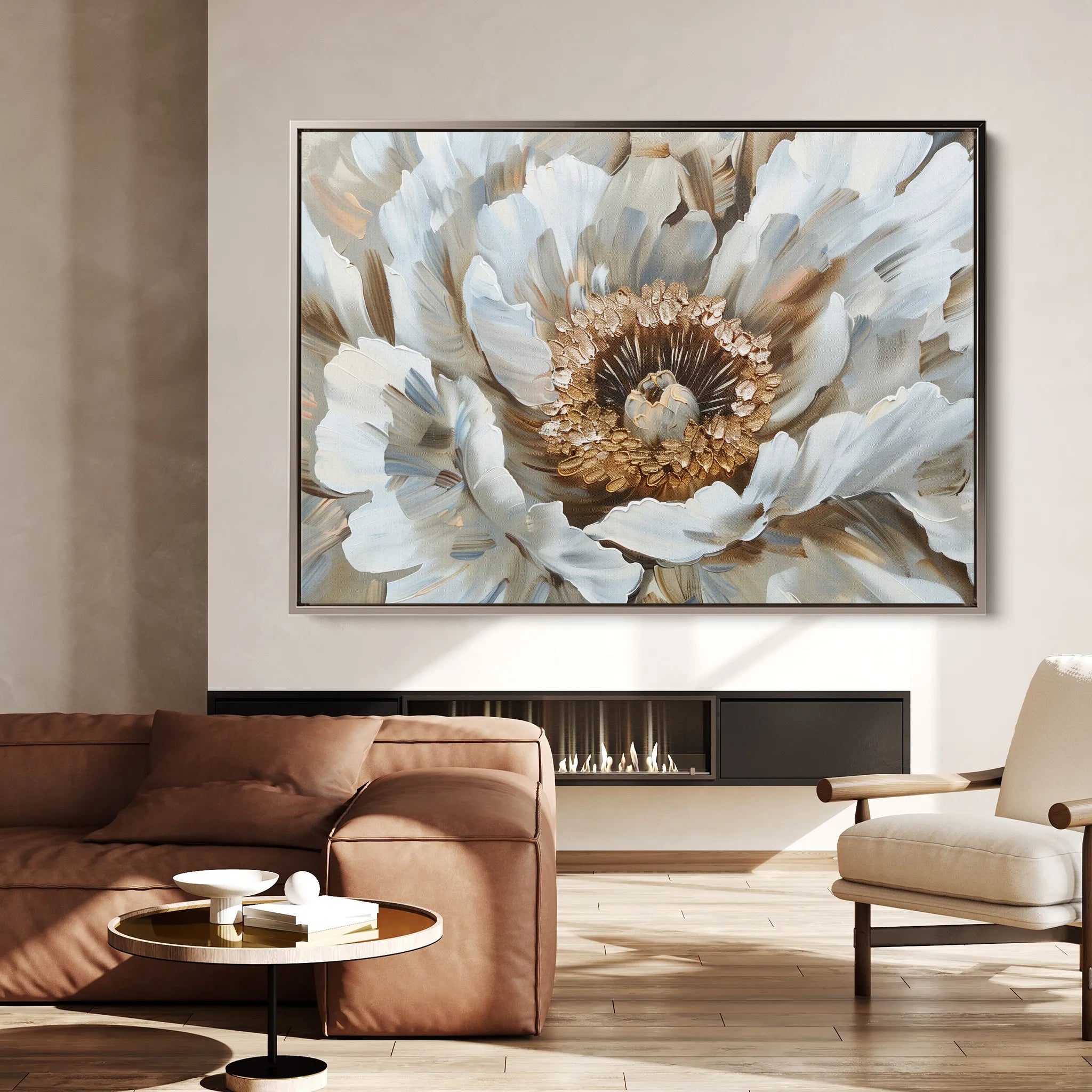 Floral 847 Canvas Art 60 x 40 cm / Black