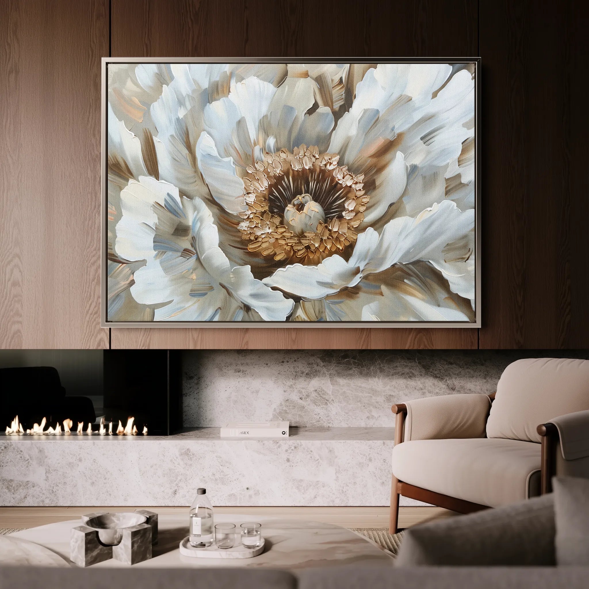 Floral 847 Canvas Art 60 x 40 cm / Black