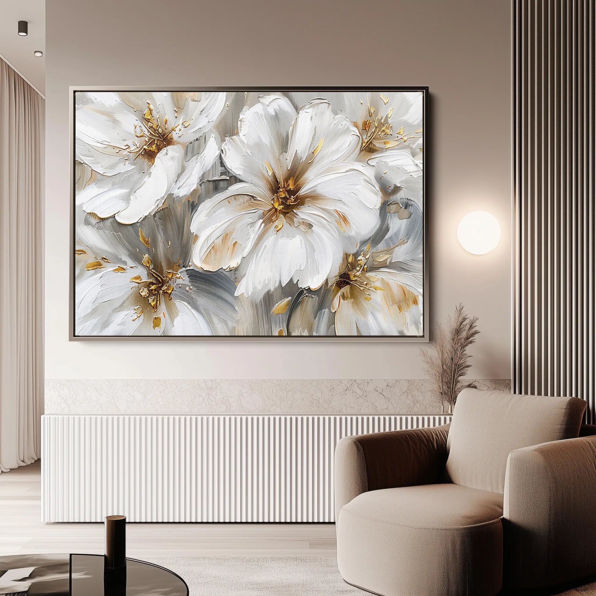 Floral 848 Canvas Art 60 x 40 cm / Black