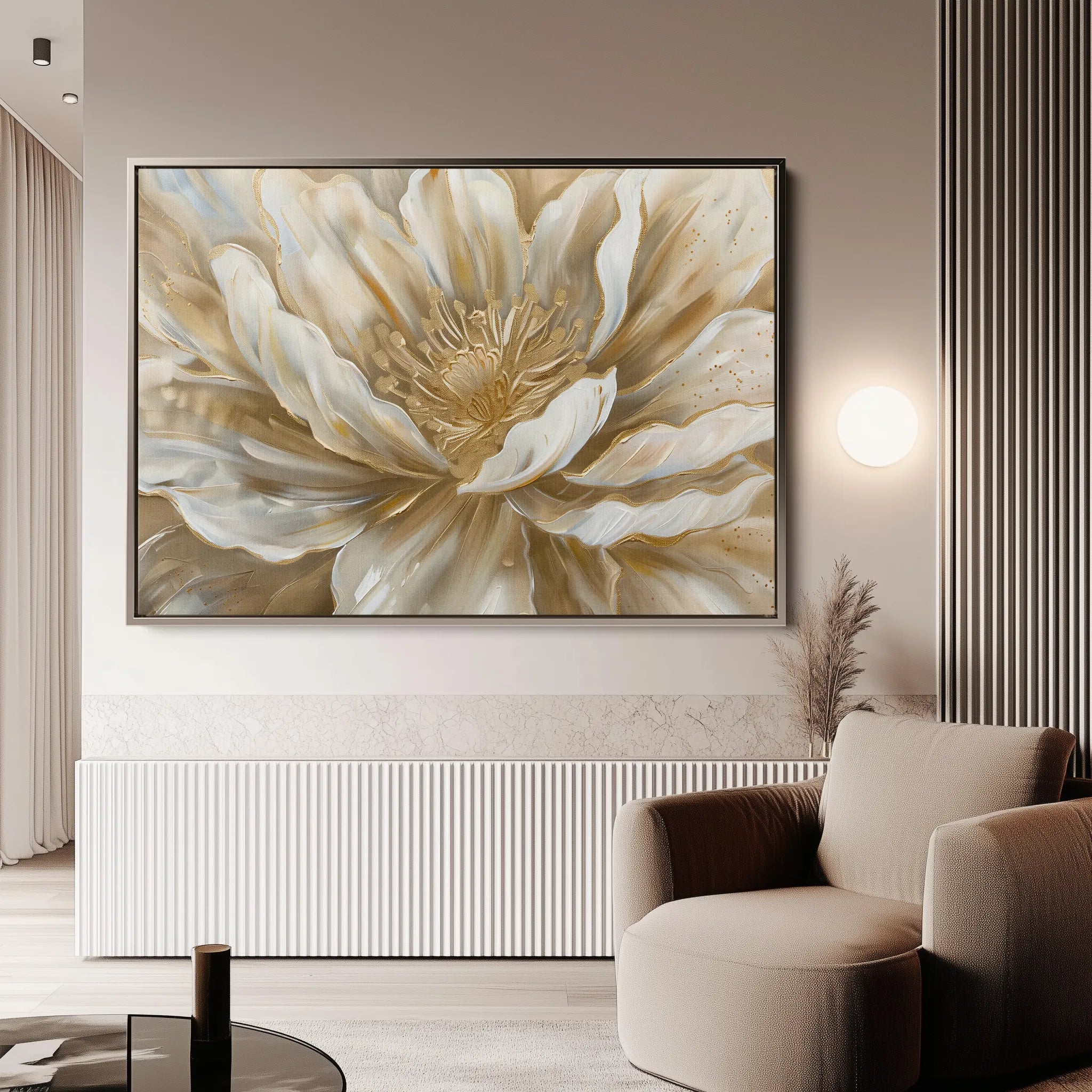 Floral 849 Canvas Art 60 x 40 cm / Black