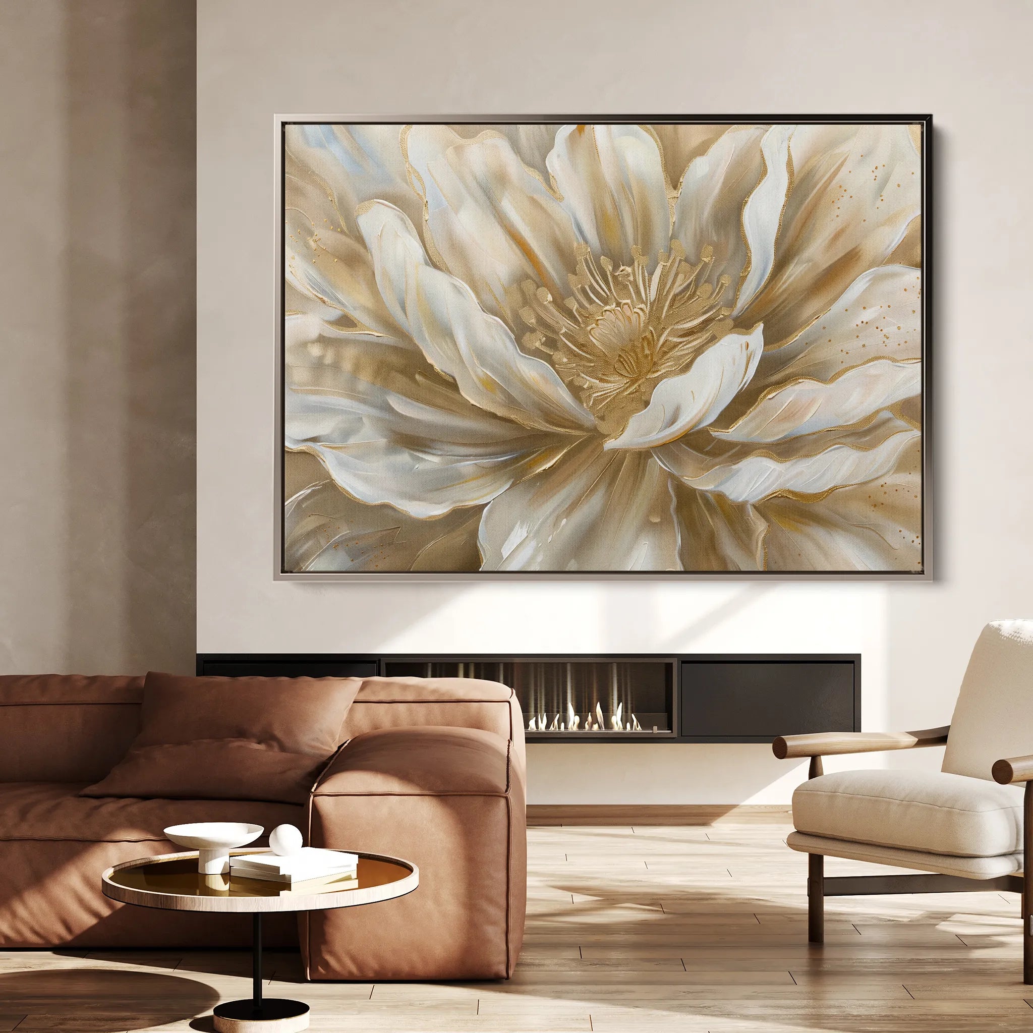 Floral 849 Canvas Art 60 x 40 cm / Black