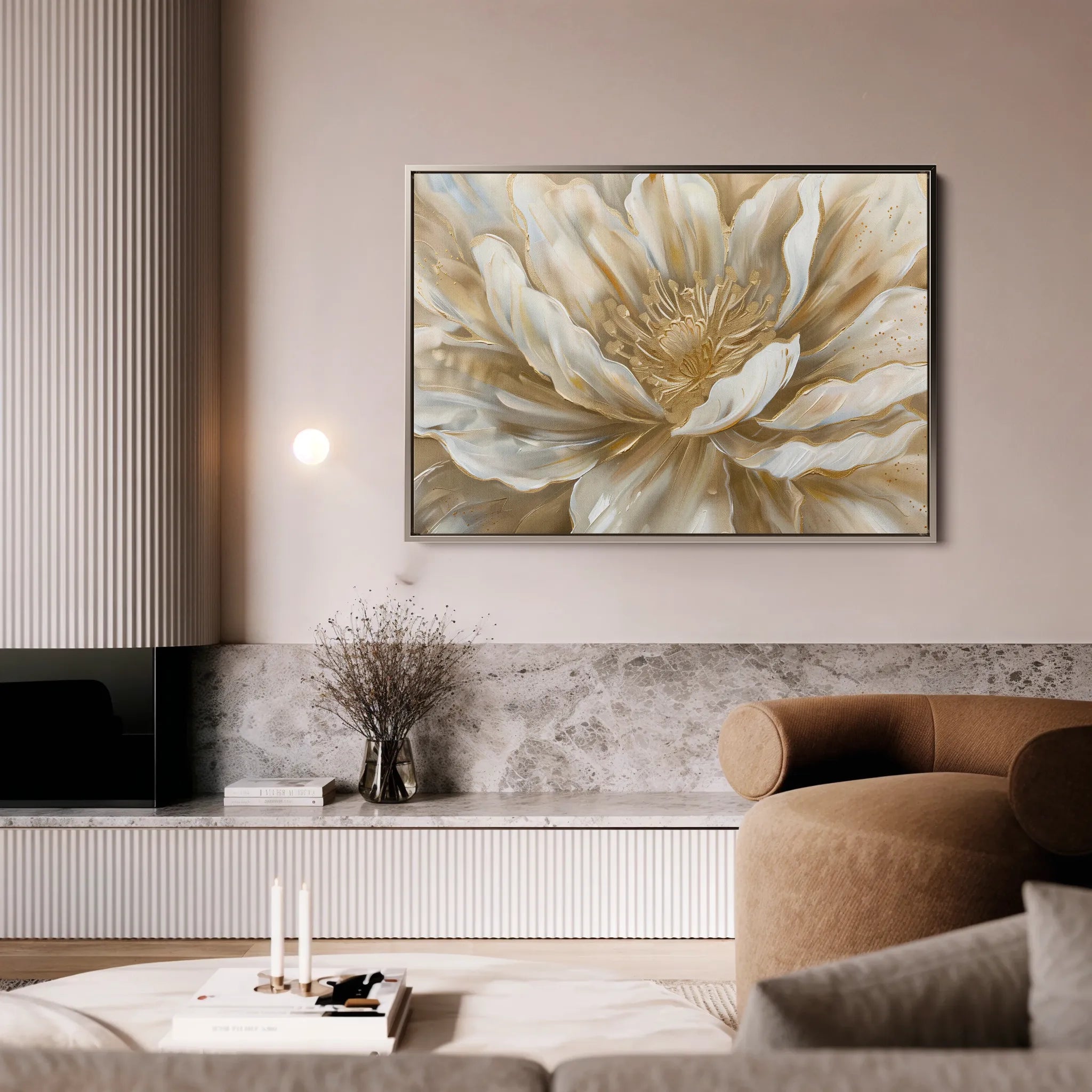Floral 849 Canvas Art 60 x 40 cm / Black