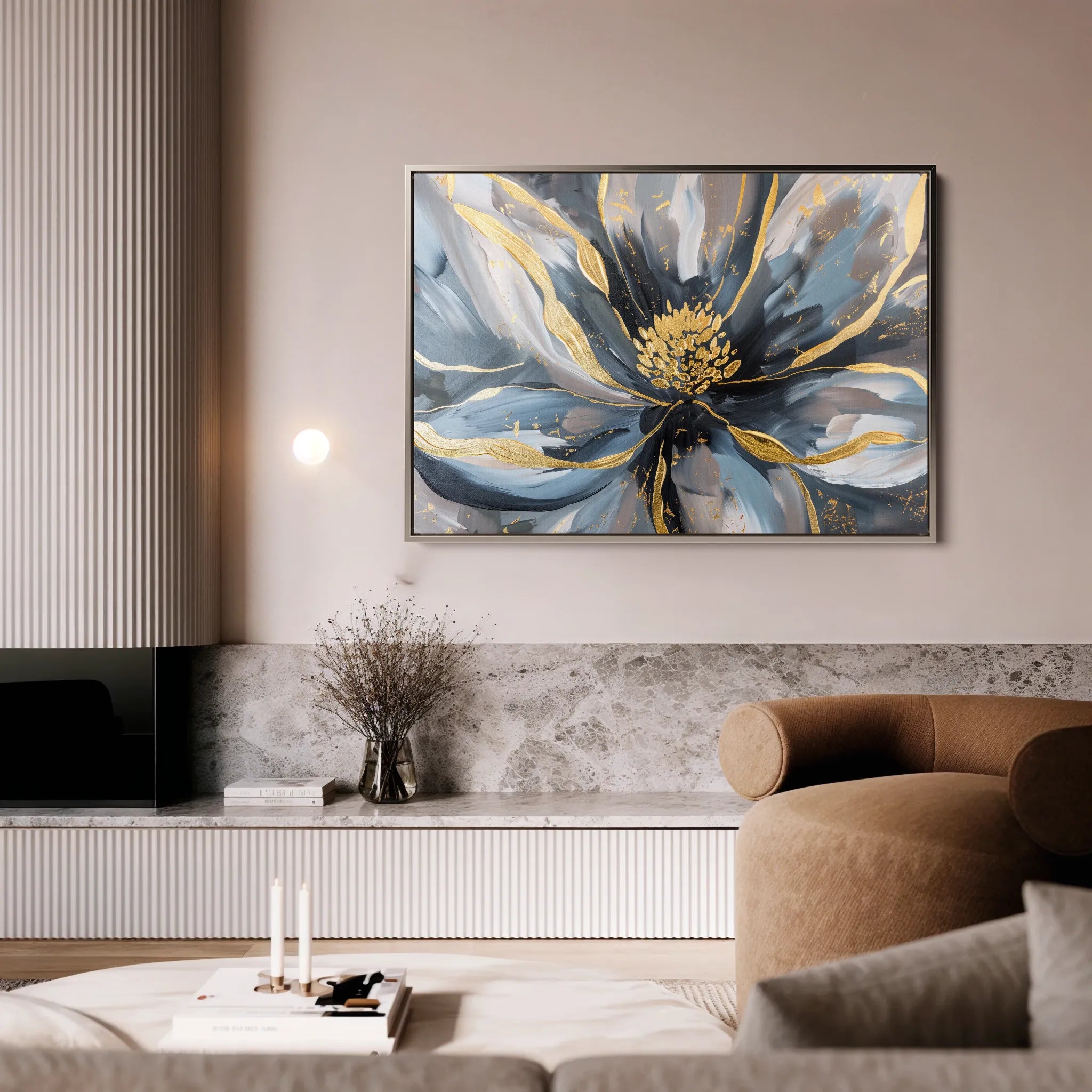 Floral 850 Canvas Art 60 x 40 cm / Black