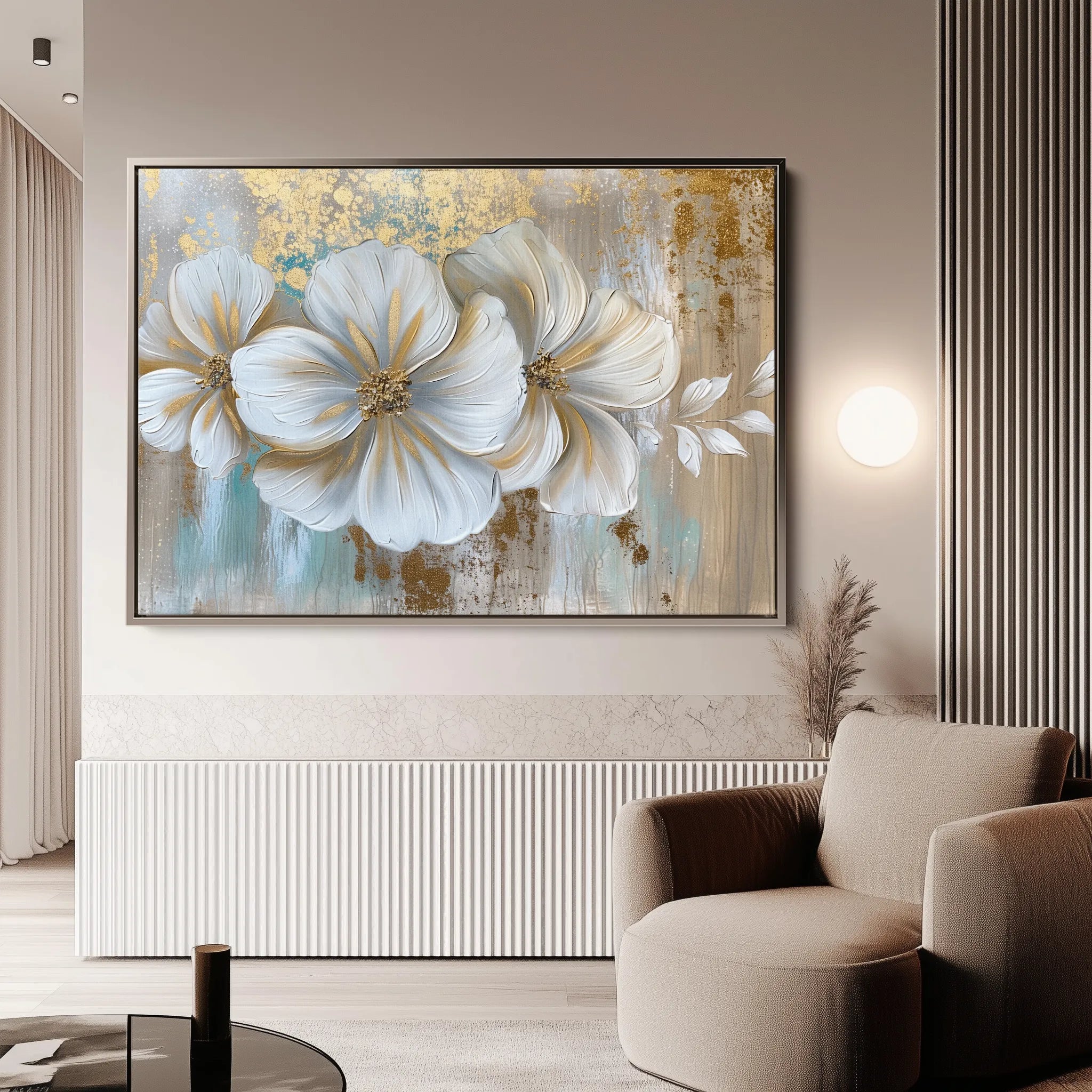 Floral 851 Canvas Art 60 x 40 cm / Black