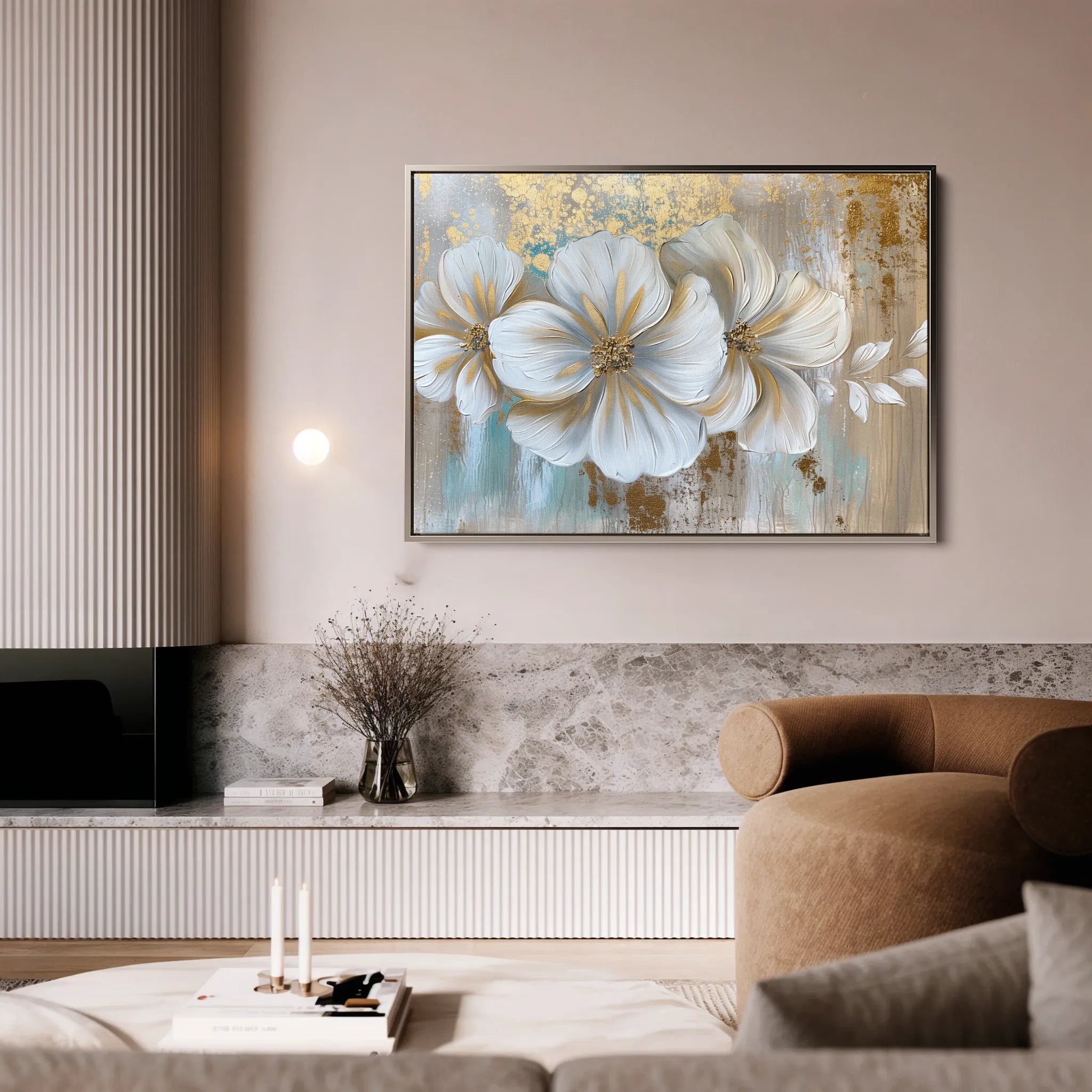 Floral 851 Canvas Art 60 x 40 cm / Black