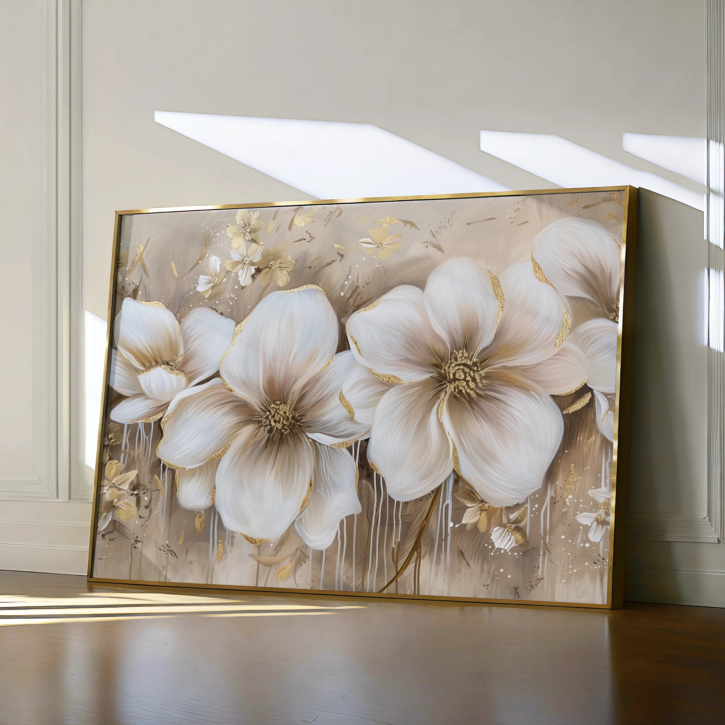 Floral 852 Canvas Art 60 x 40 cm / Black