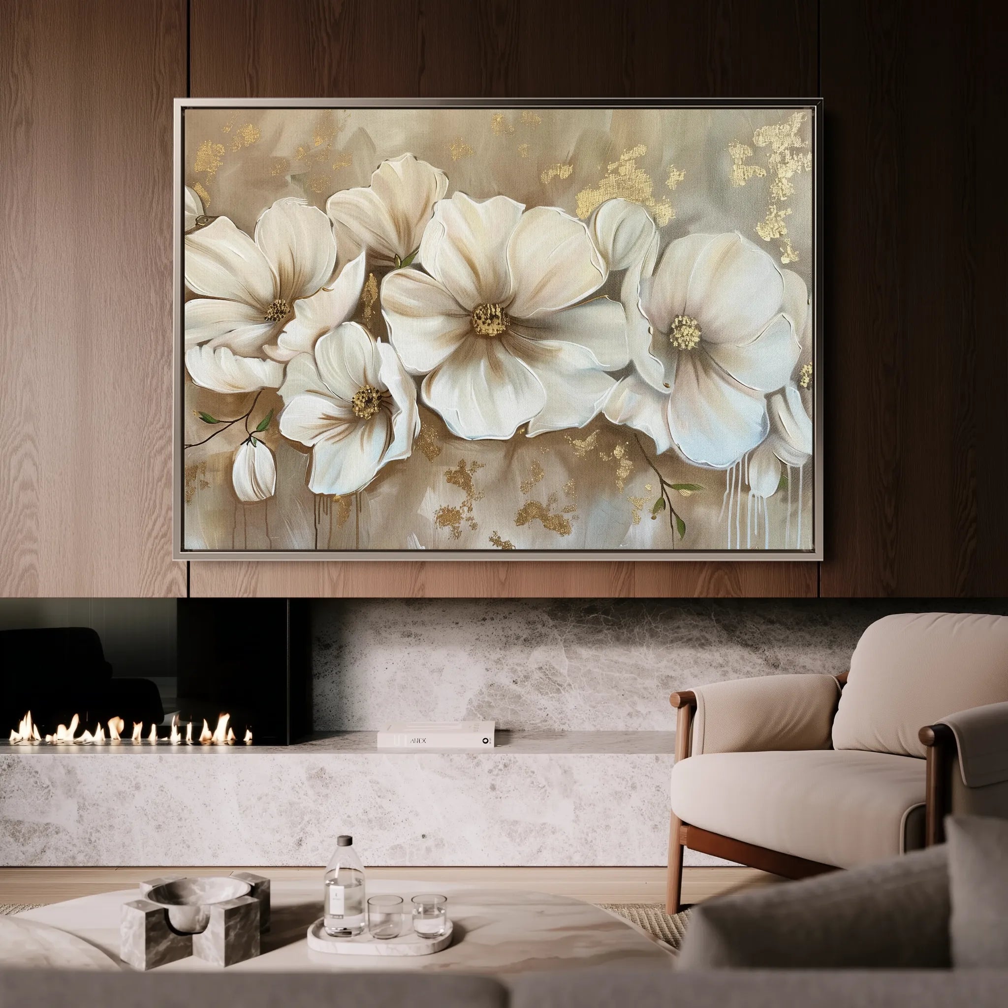 Floral 853 Canvas Art 60 x 40 cm / Black