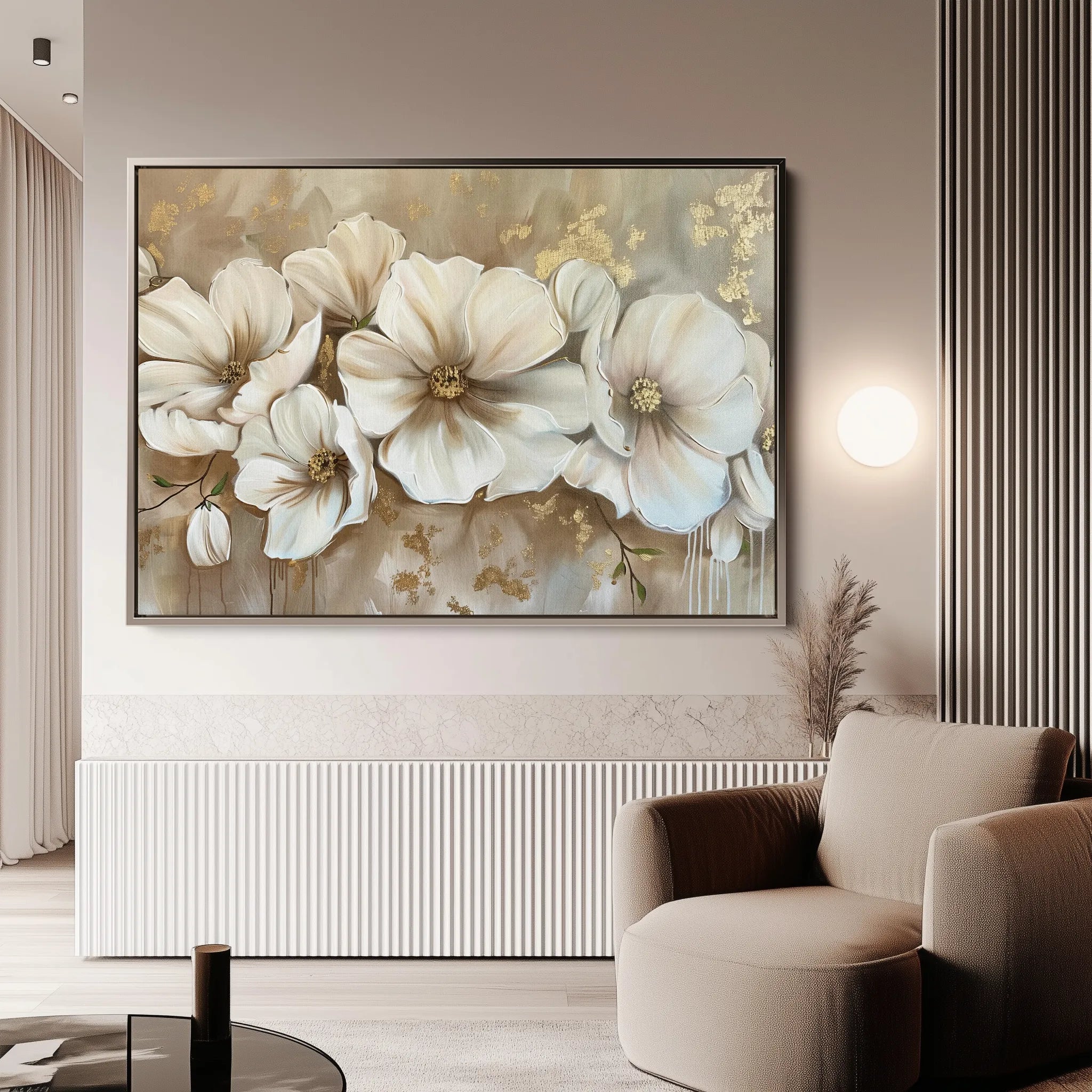 Floral 853 Canvas Art 60 x 40 cm / Black