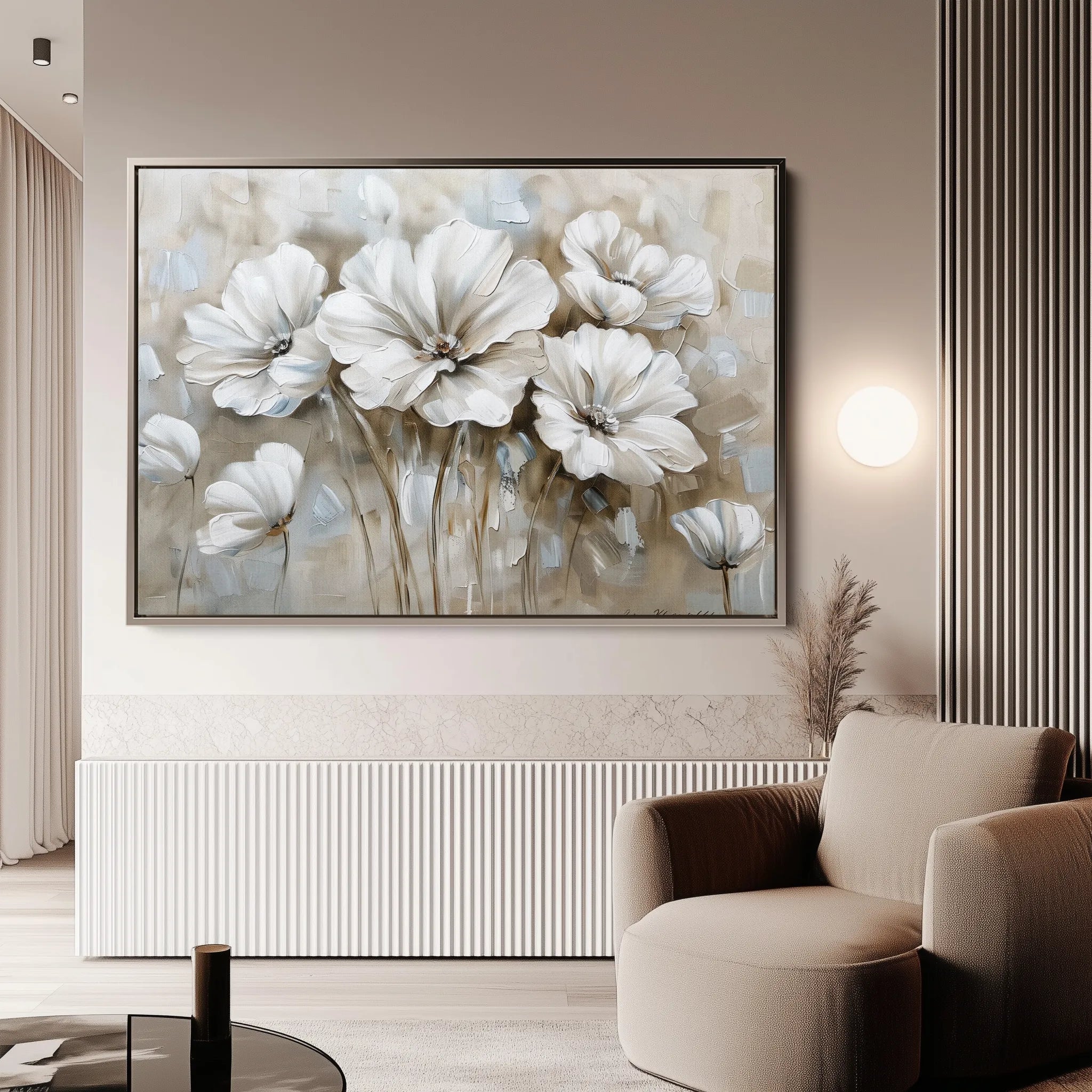 Floral 854 Canvas Art 60 x 40 cm / Black