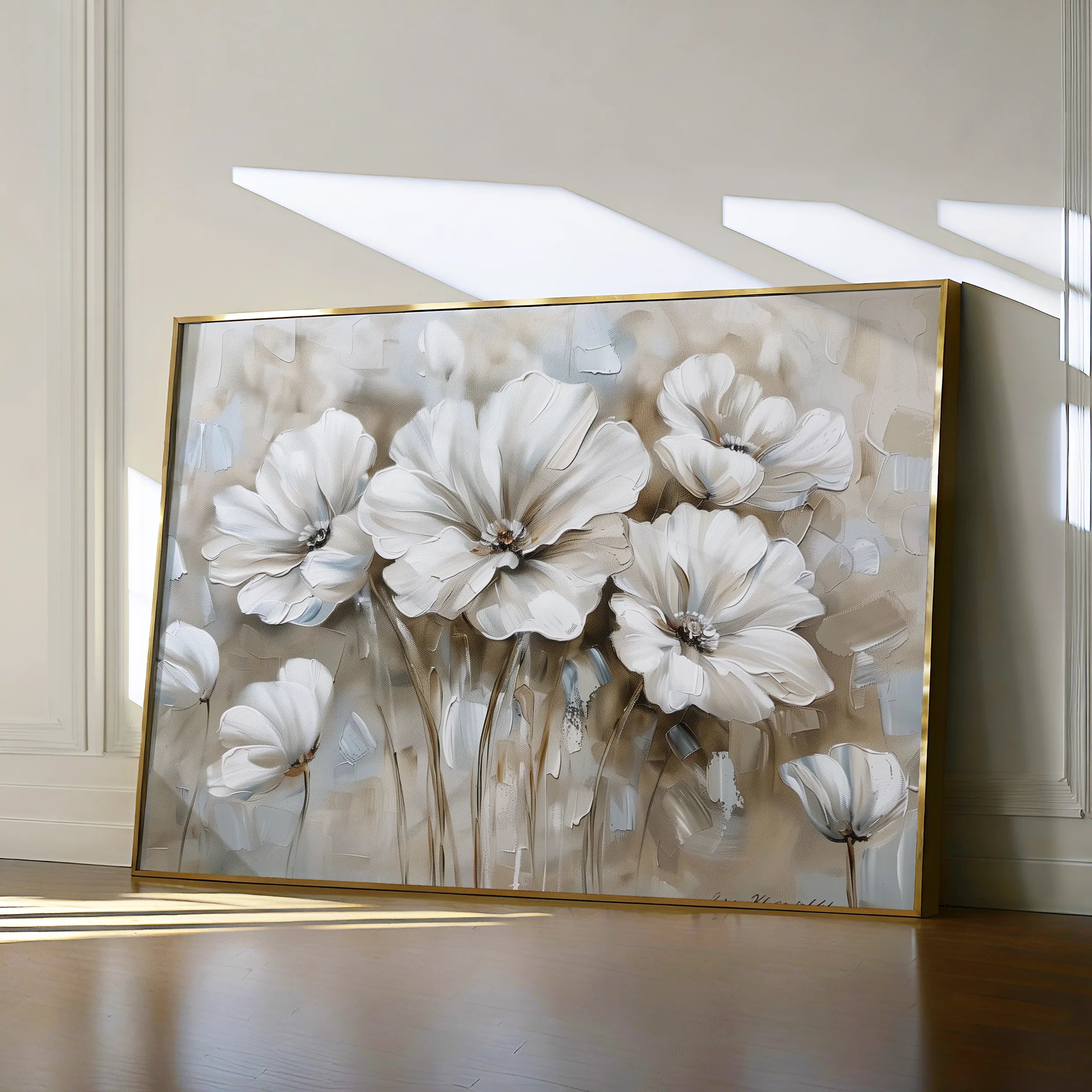 Floral 854 Canvas Art 60 x 40 cm / Black