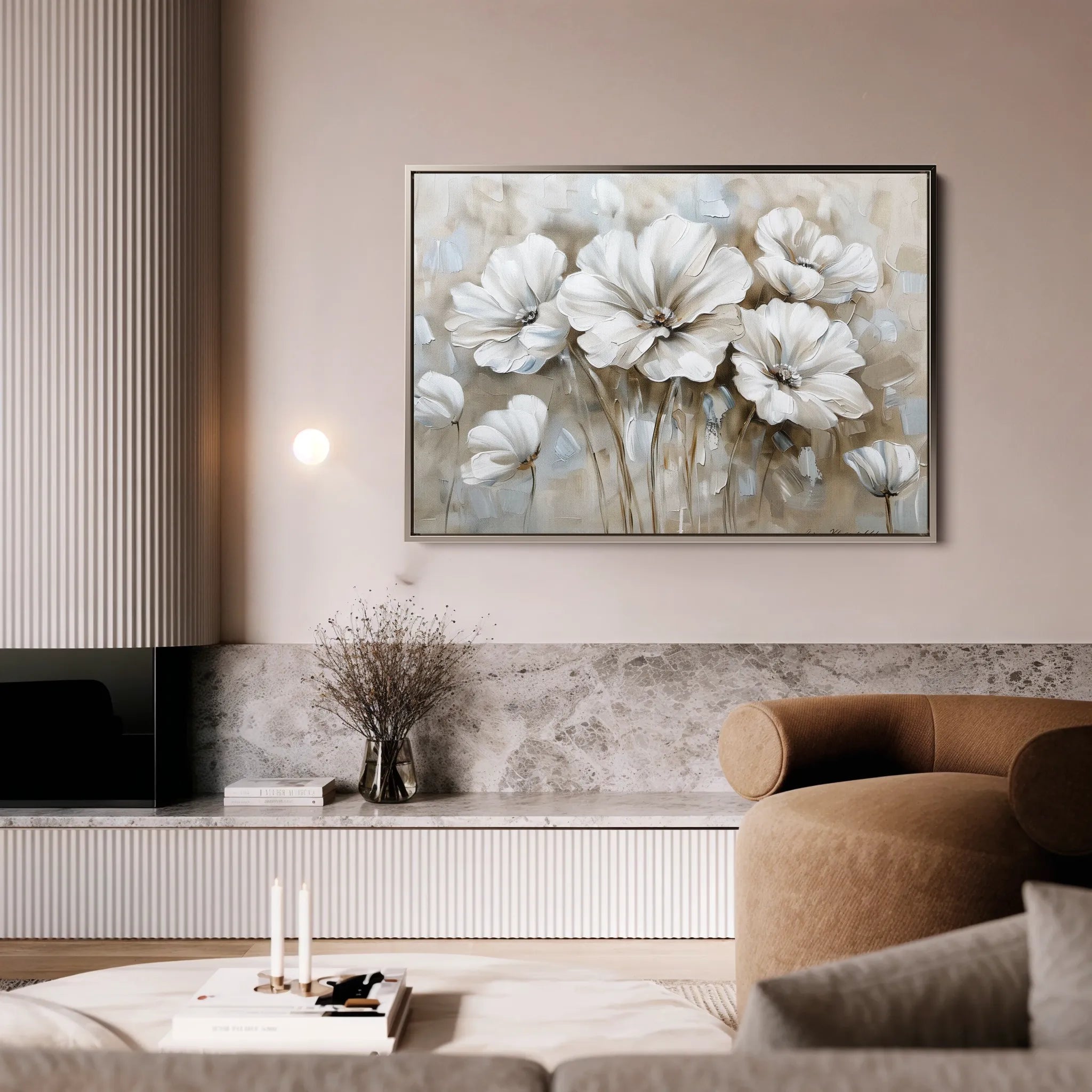 Floral 854 Canvas Art 60 x 40 cm / Black