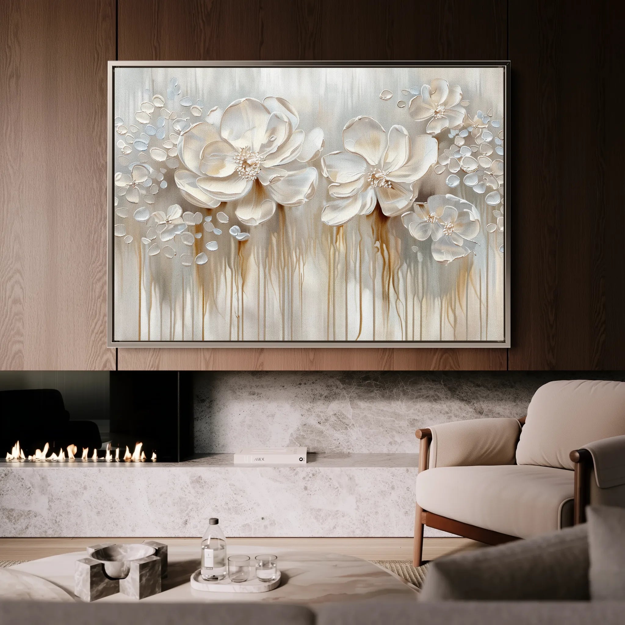 Floral 855 Canvas Art 60 x 40 cm / Black