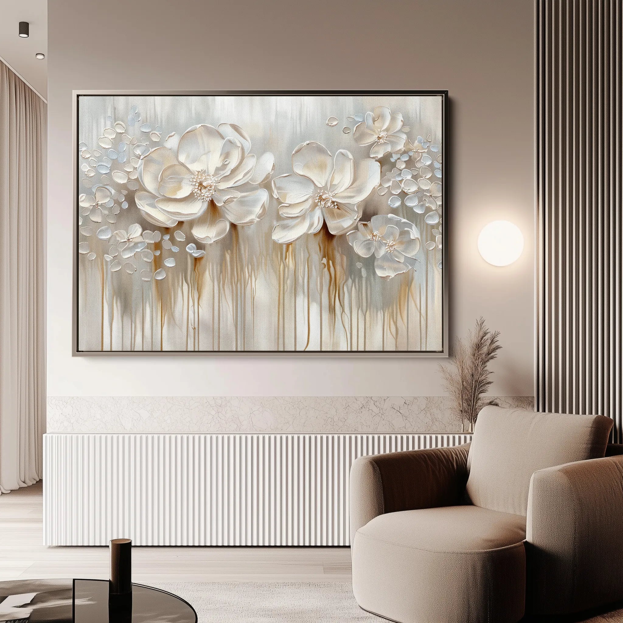 Floral 855 Canvas Art 60 x 40 cm / Black