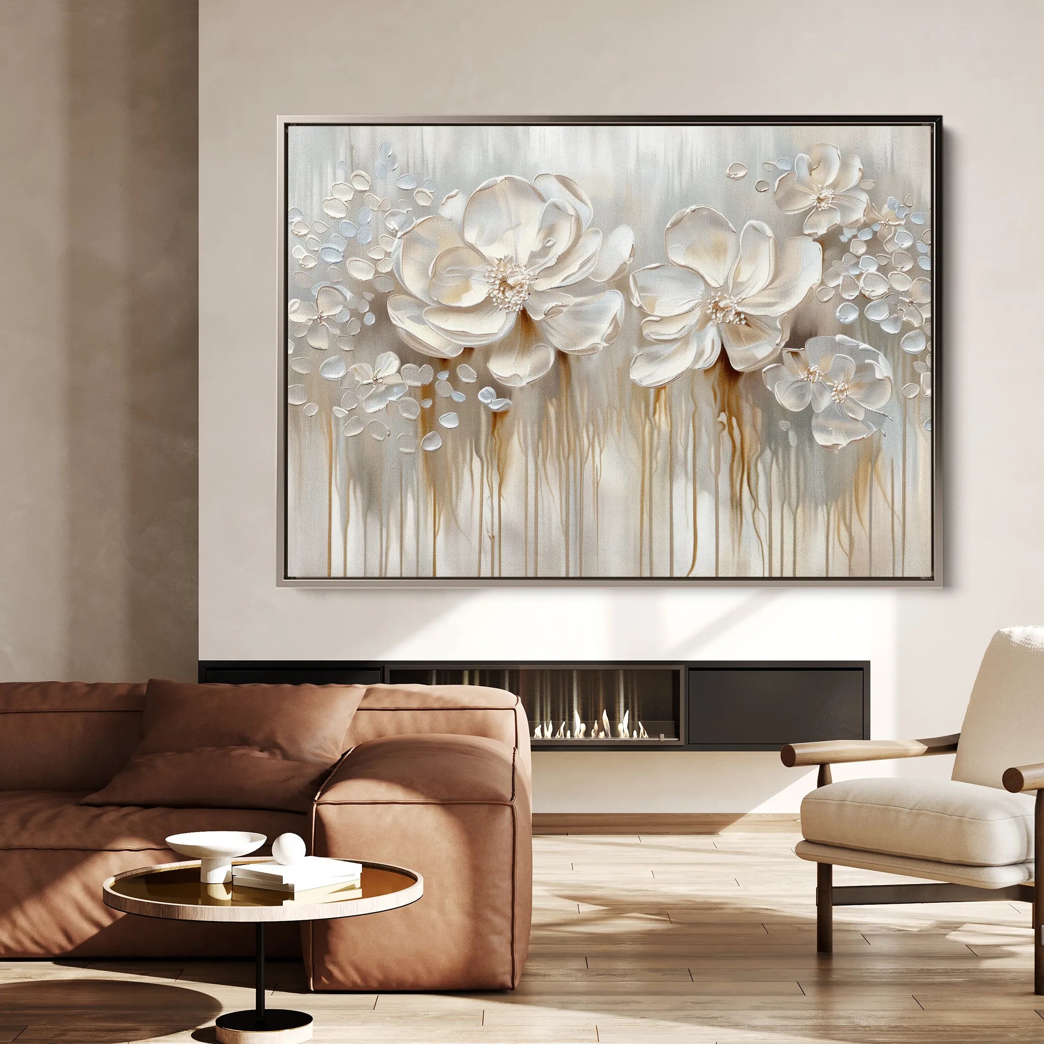 Floral 855 Canvas Art 60 x 40 cm / Black