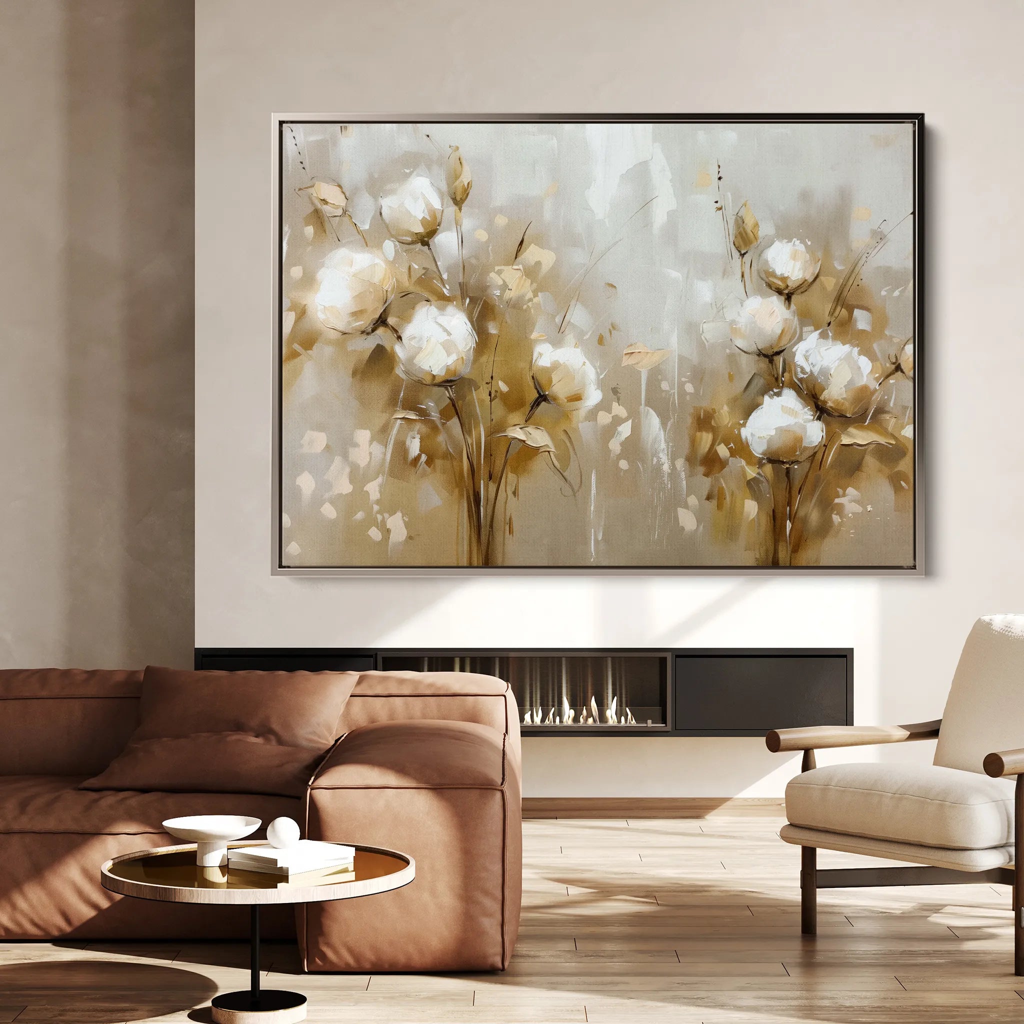 Floral 856 Canvas Art 60 x 40 cm / Black