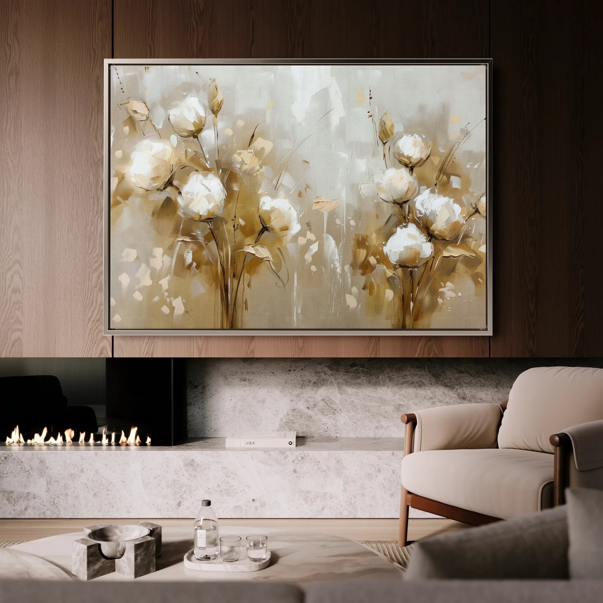Floral 856 Canvas Art 60 x 40 cm / Black