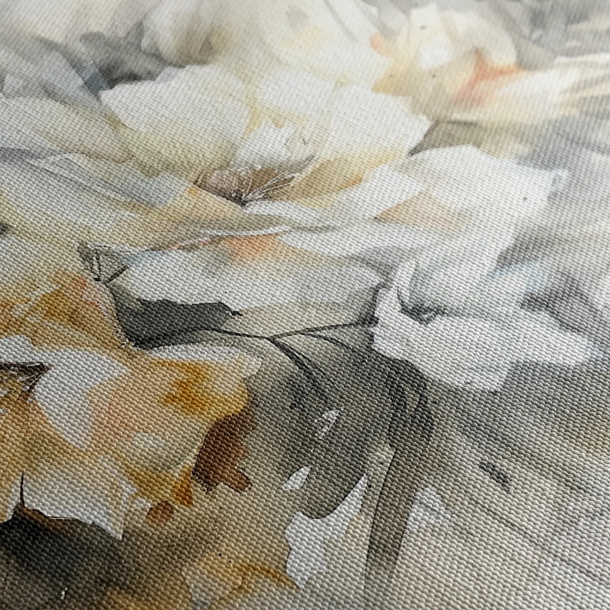Floral 857 Canvas Art 60 x 40 cm / Black