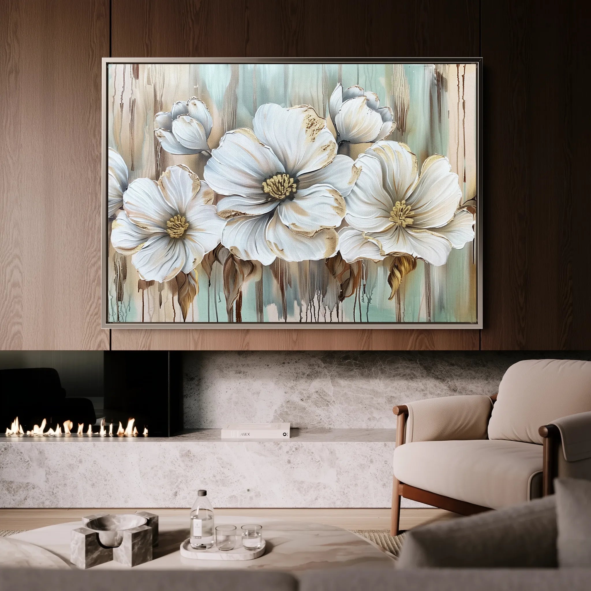 Floral 858 Canvas Art 60 x 40 cm / Black