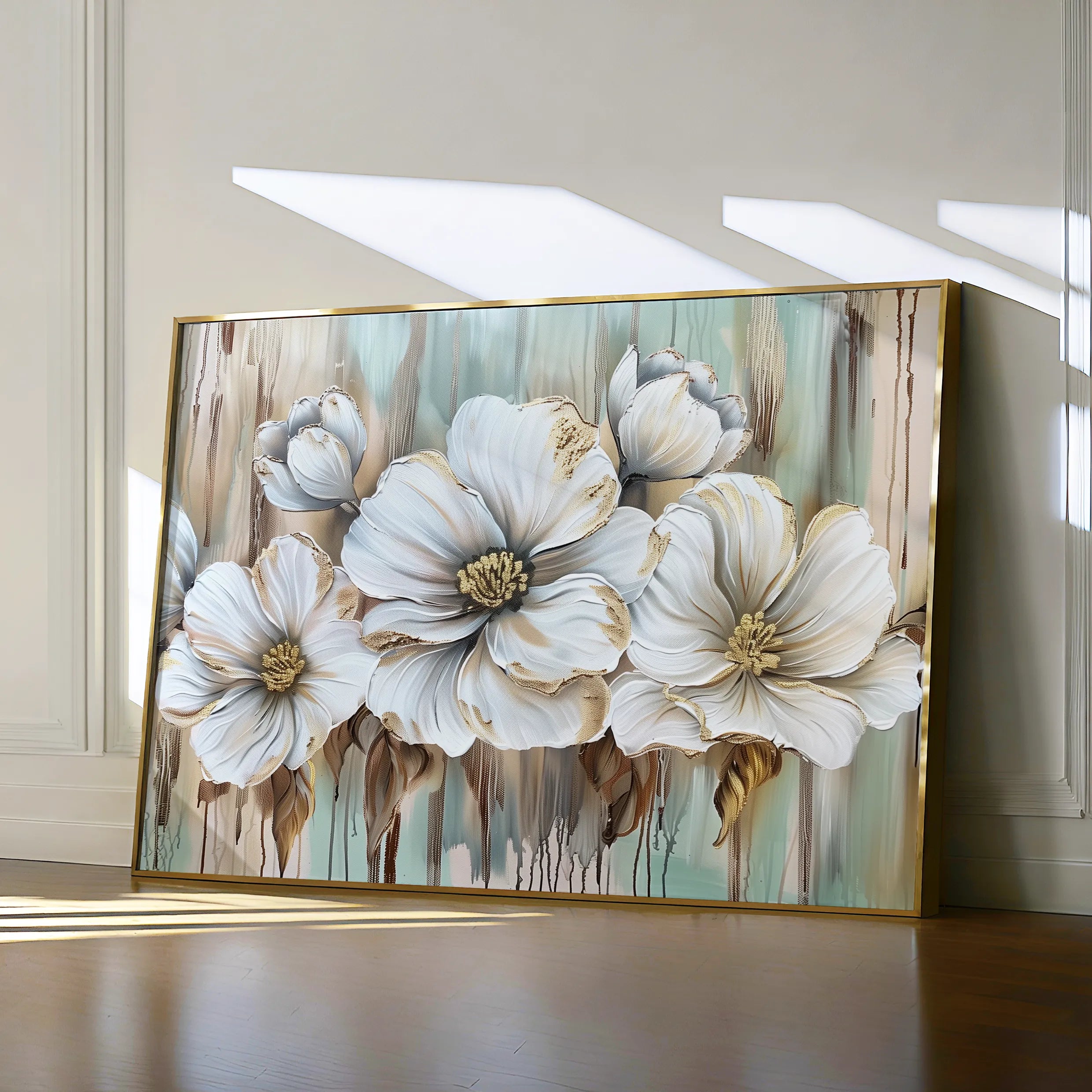 Floral 858 Canvas Art 60 x 40 cm / Black