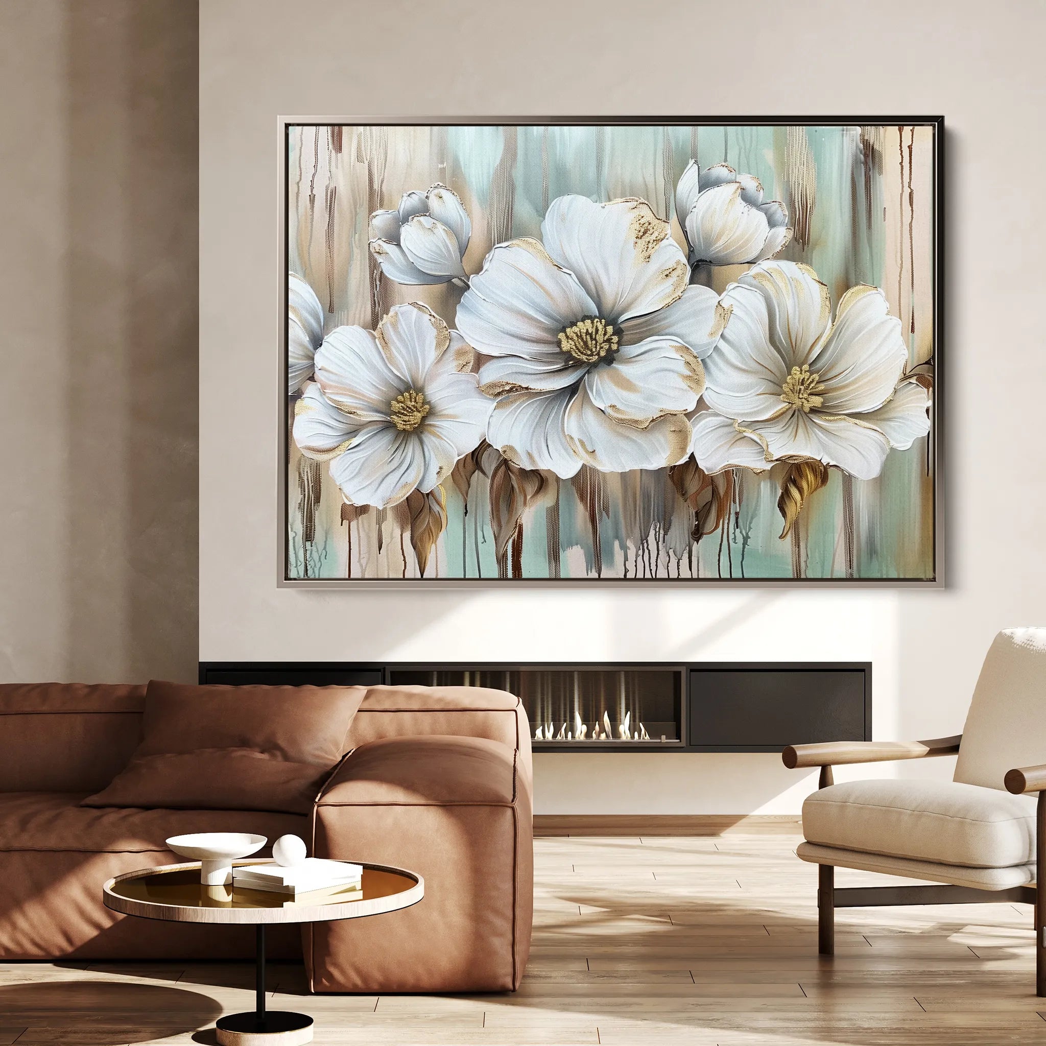 Floral 858 Canvas Art 60 x 40 cm / Black