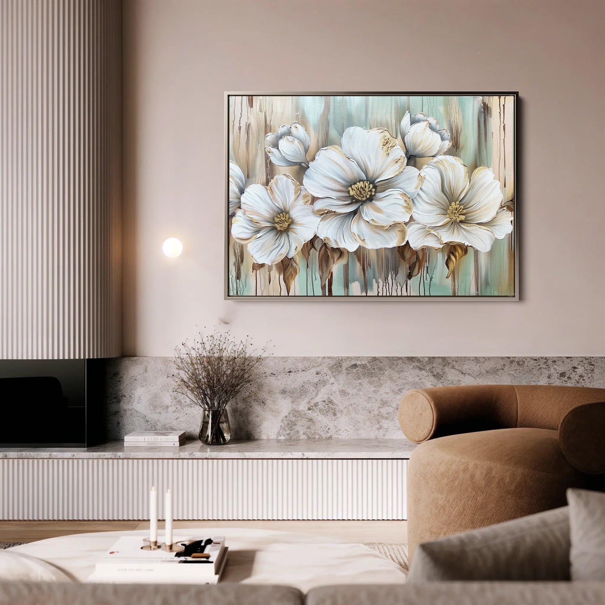 Floral 858 Canvas Art 60 x 40 cm / Black