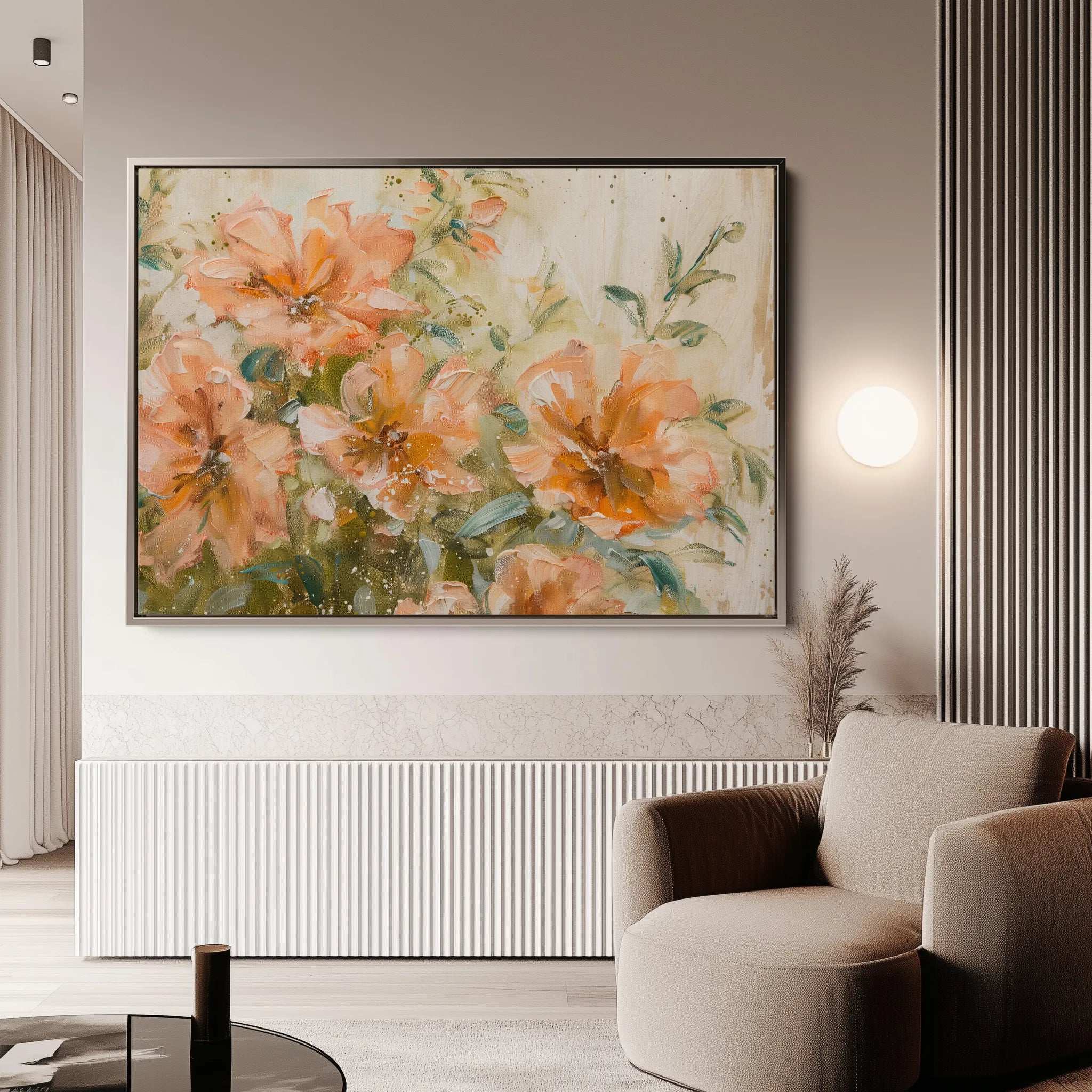Floral 859 Canvas Art 60 x 40 cm / Black