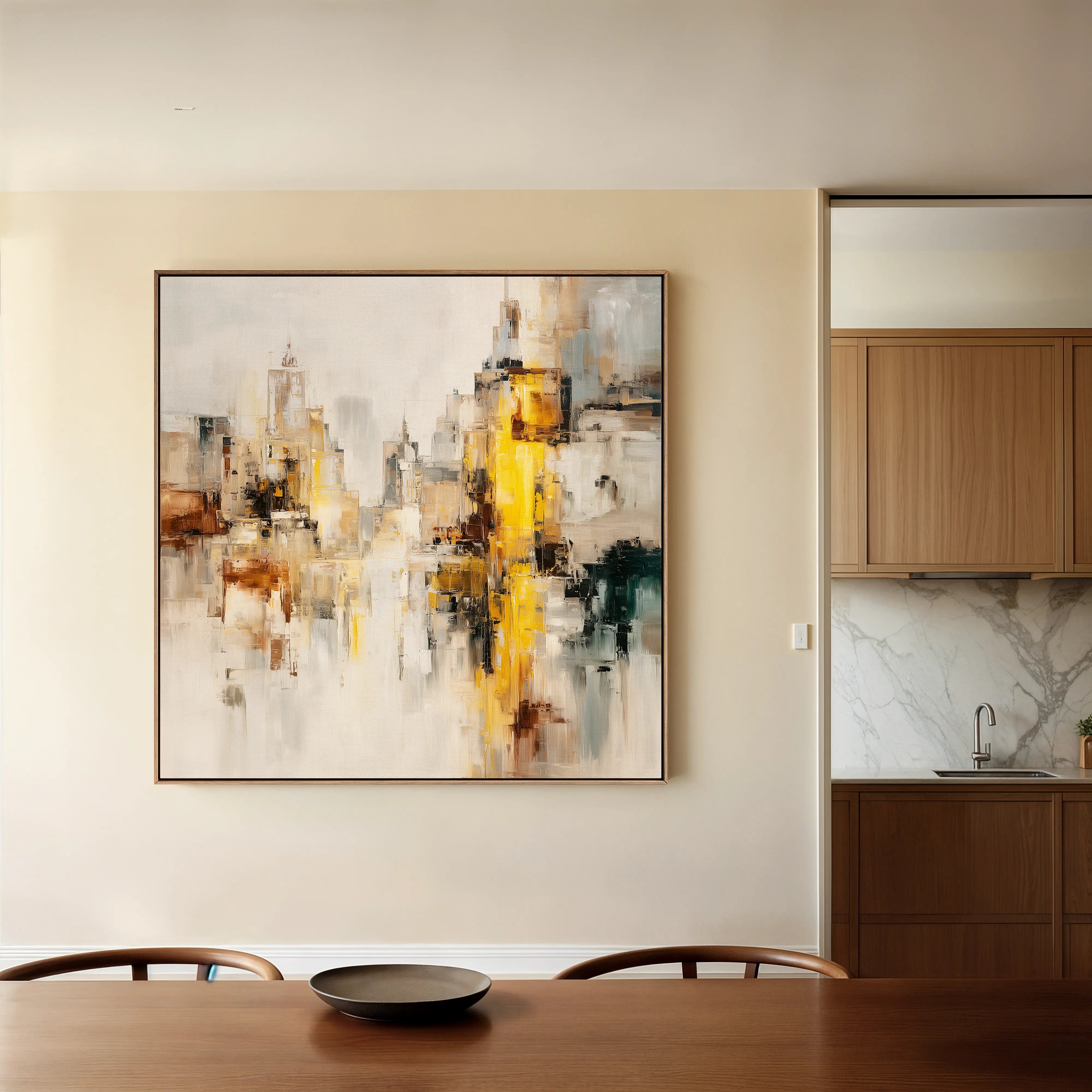 Abstract 860 Canvas Art 60 x 60 cm / Black