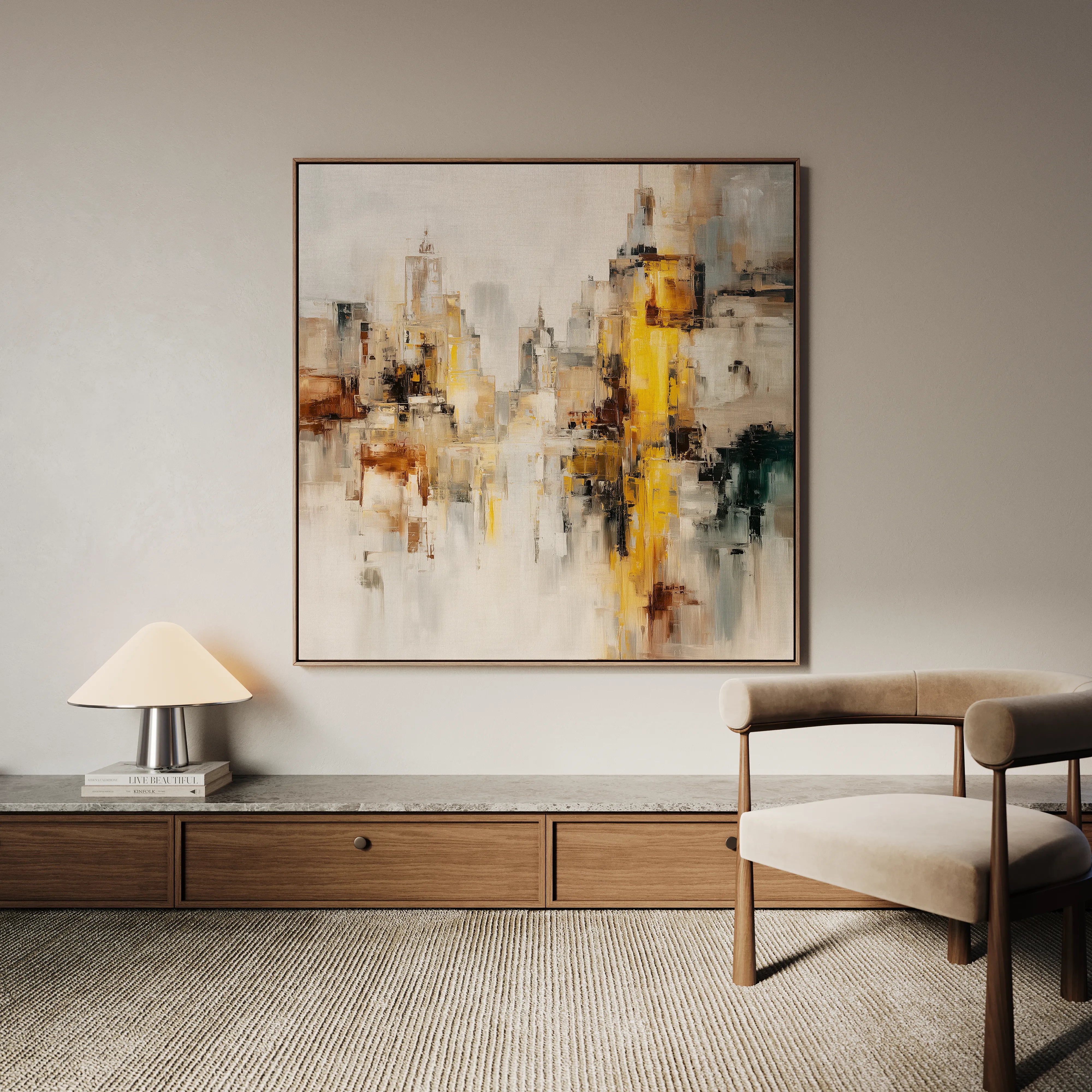 Abstract 860 Canvas Art 60 x 60 cm / Black