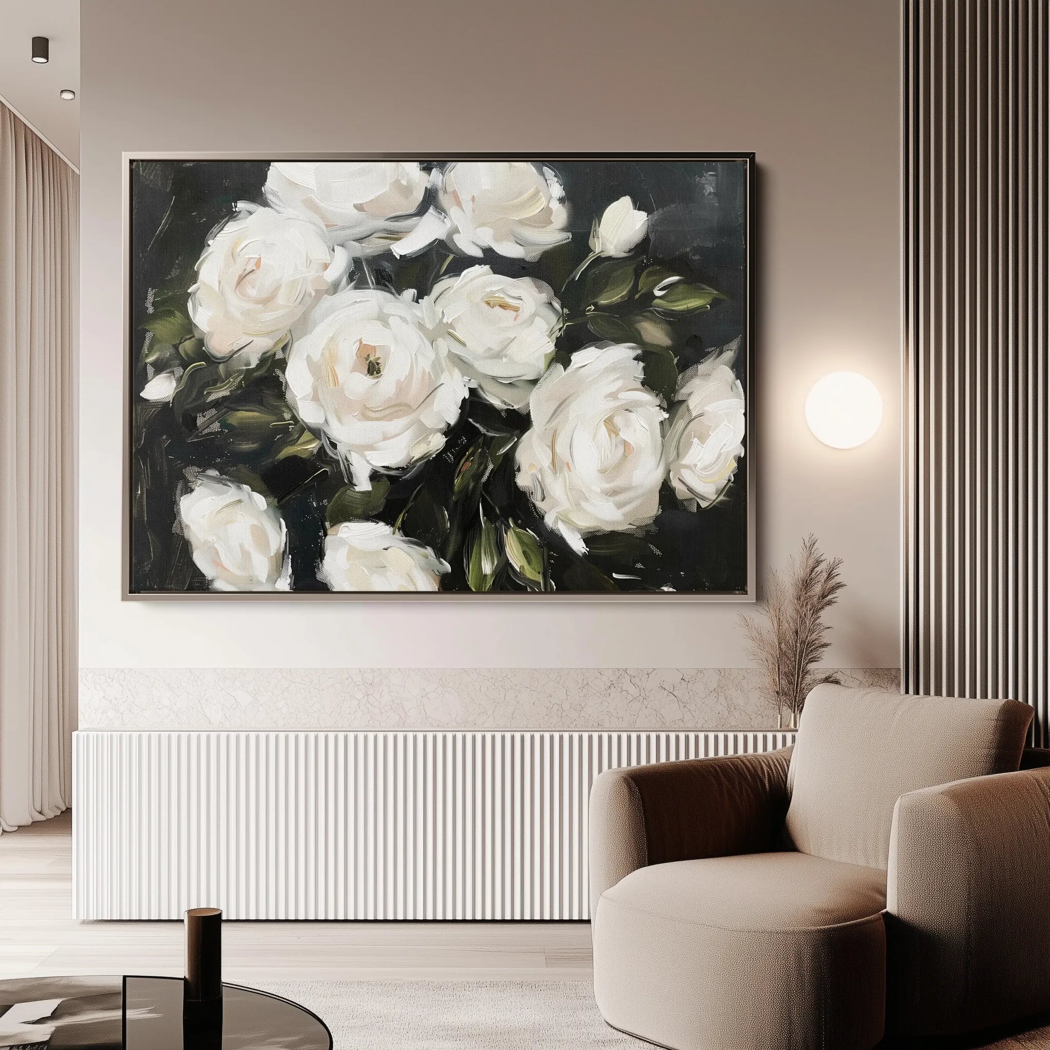 Floral 860 Canvas Art 60 x 40 cm / Black