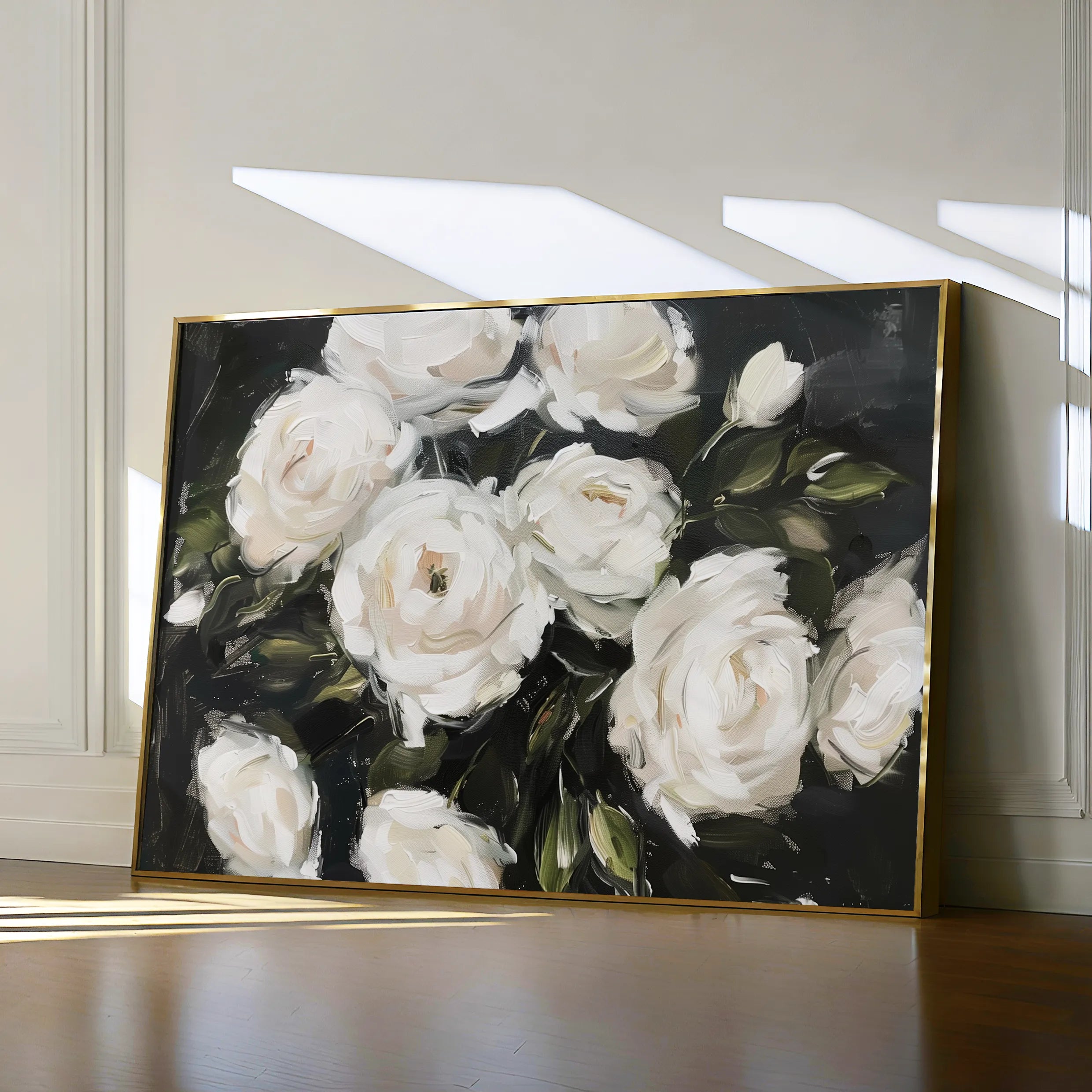 Floral 860 Canvas Art 60 x 40 cm / Black