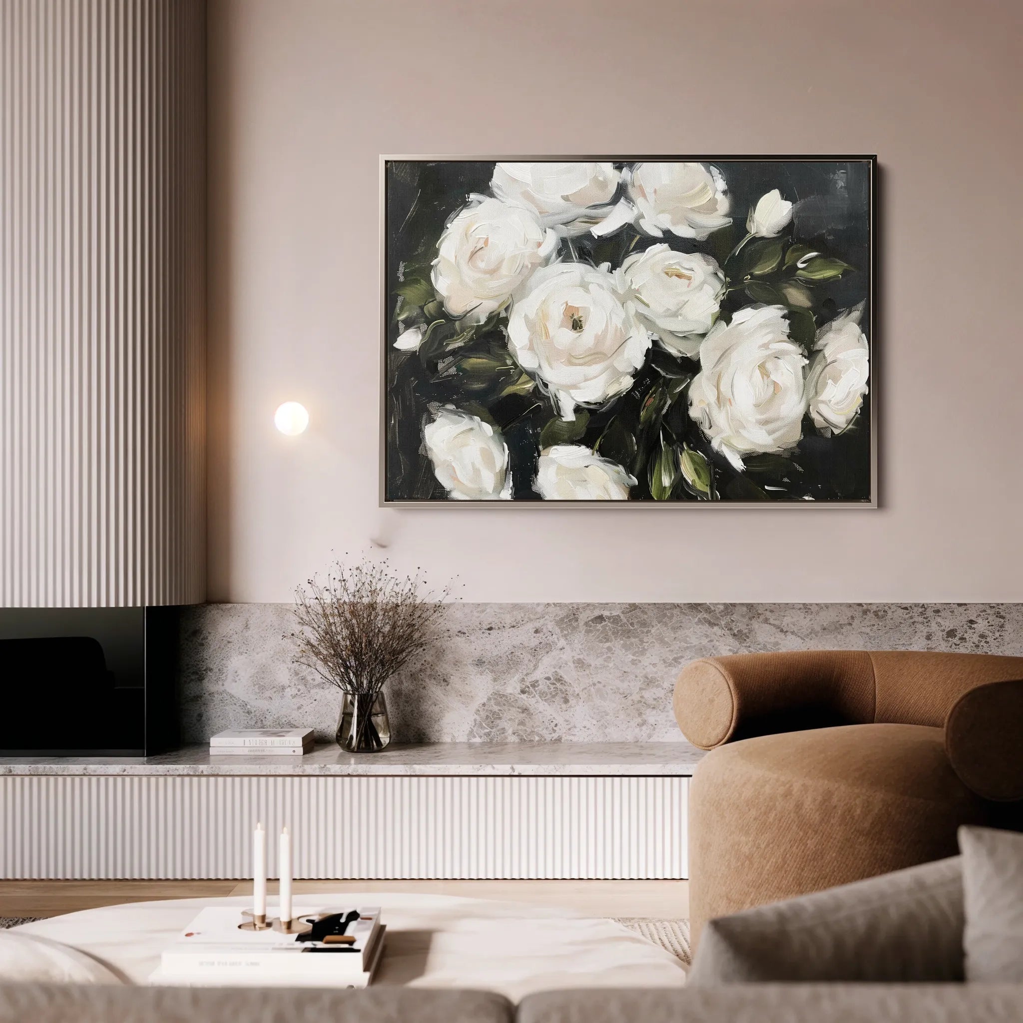 Floral 860 Canvas Art 60 x 40 cm / Black