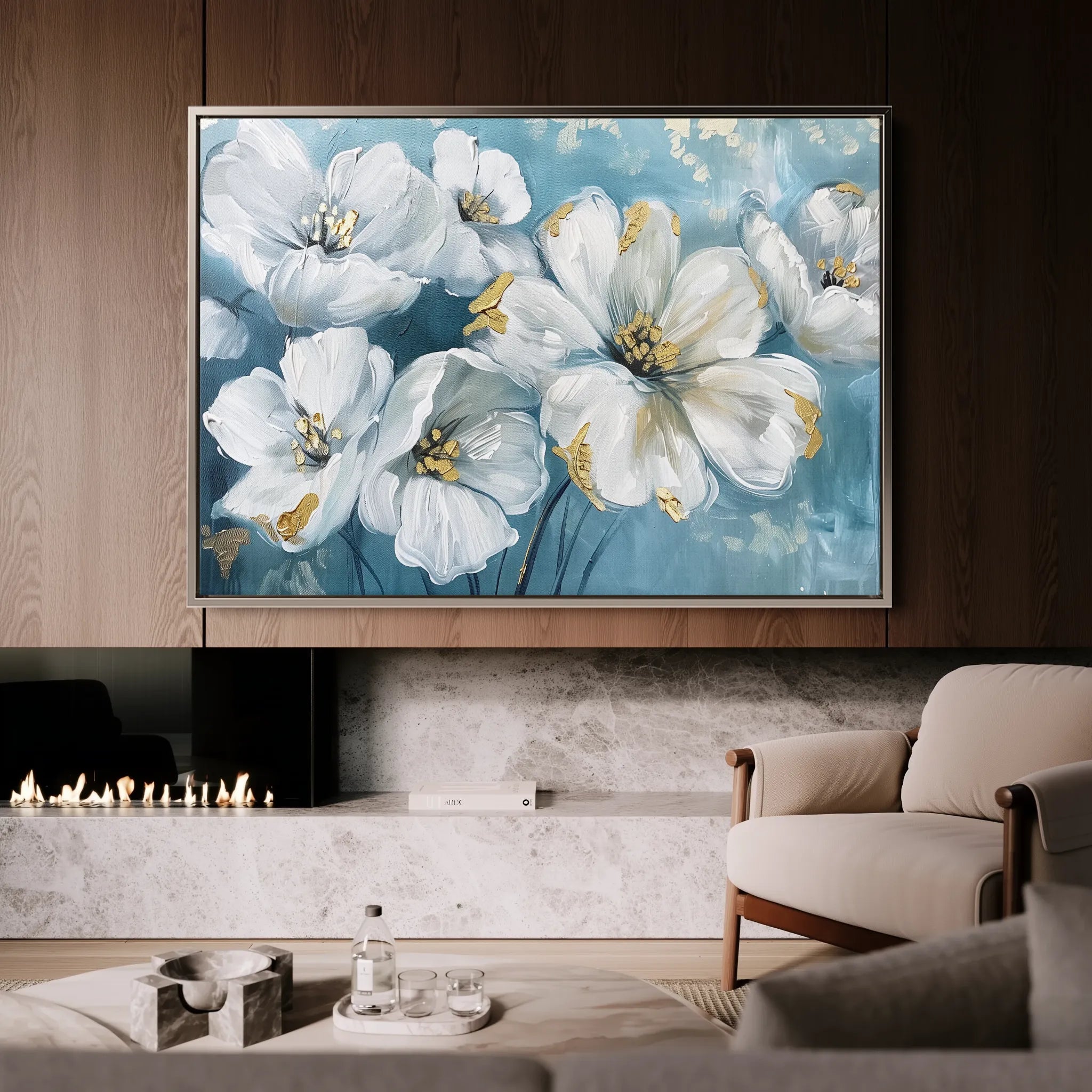 Floral 861 Canvas Art 60 x 40 cm / Black