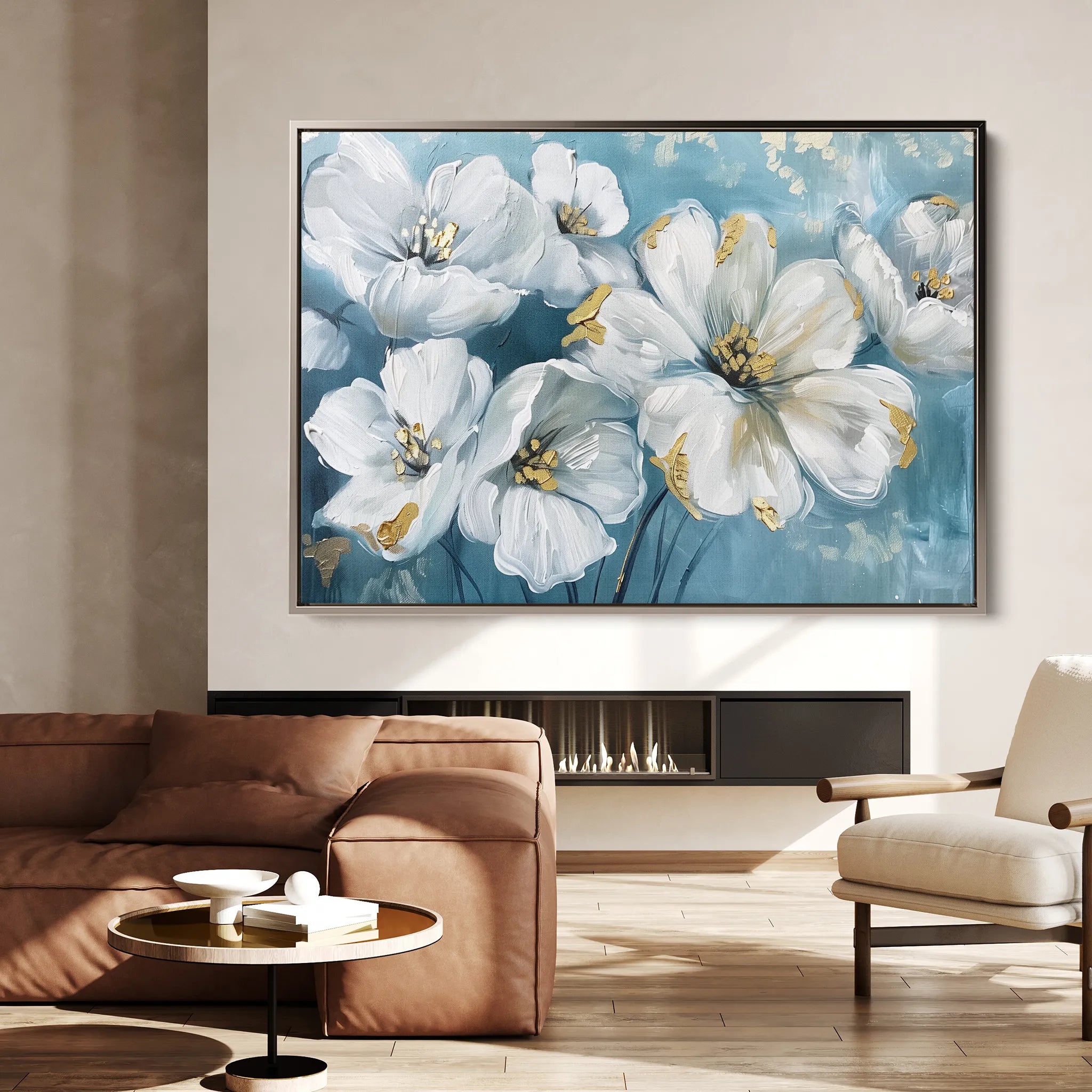 Floral 861 Canvas Art 60 x 40 cm / Black