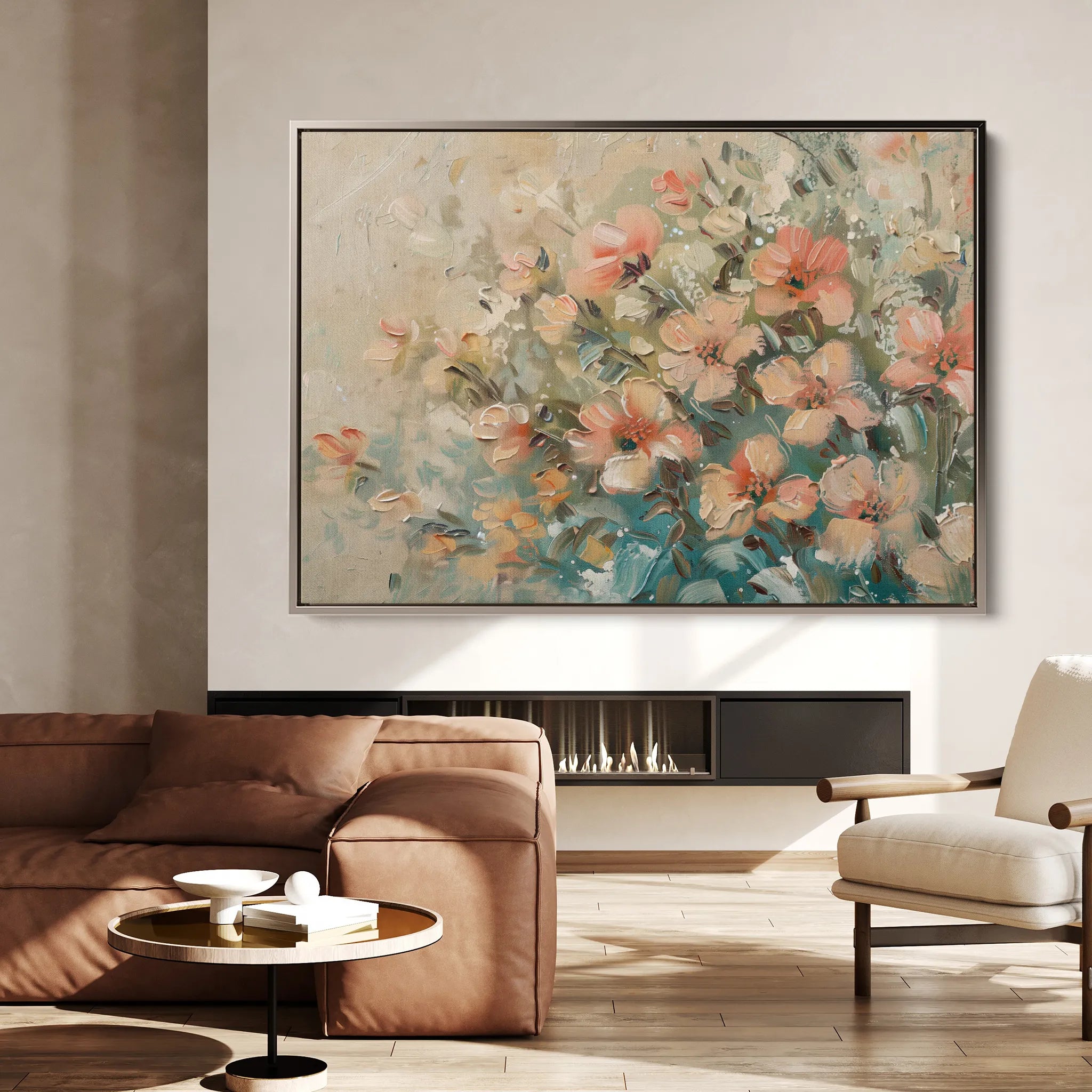 Floral 862 Canvas Art 60 x 40 cm / Black