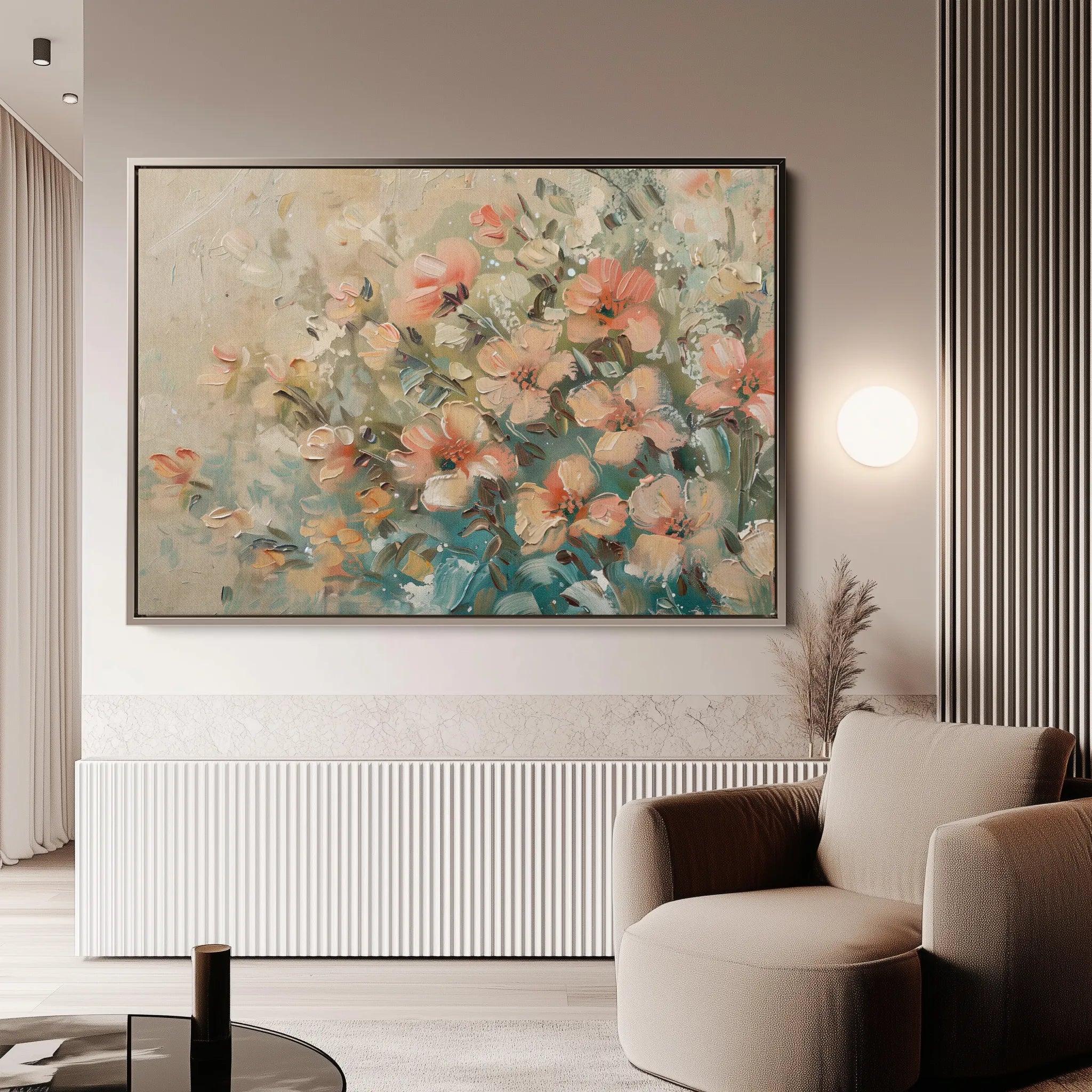Floral 862 Canvas Art 60 x 40 cm / Black